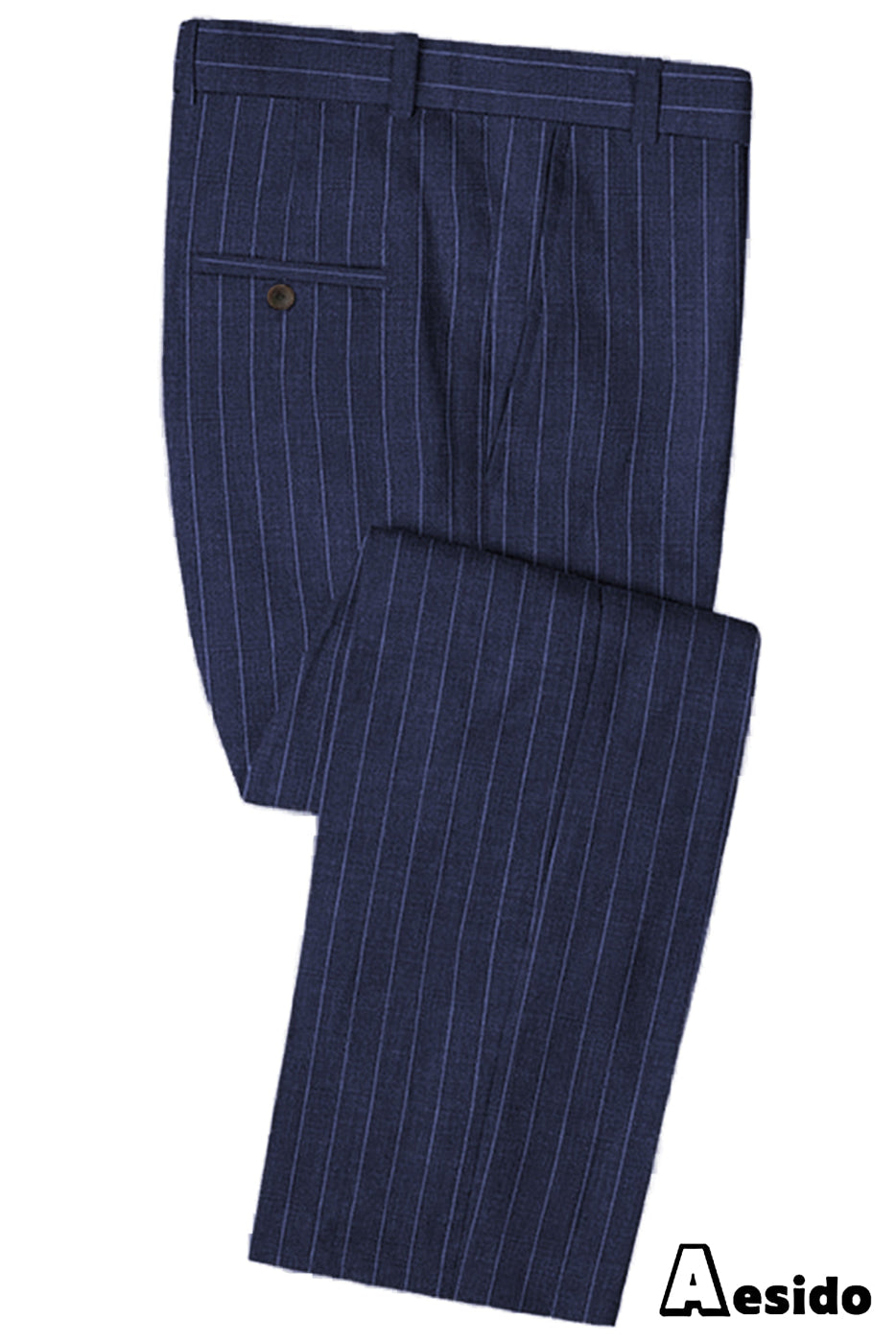 Aesido Men's Business Casual Striped Pants Navy / 34W X 32L Aesido Men's Business Casual Striped Pants Navy / 34W X 32L