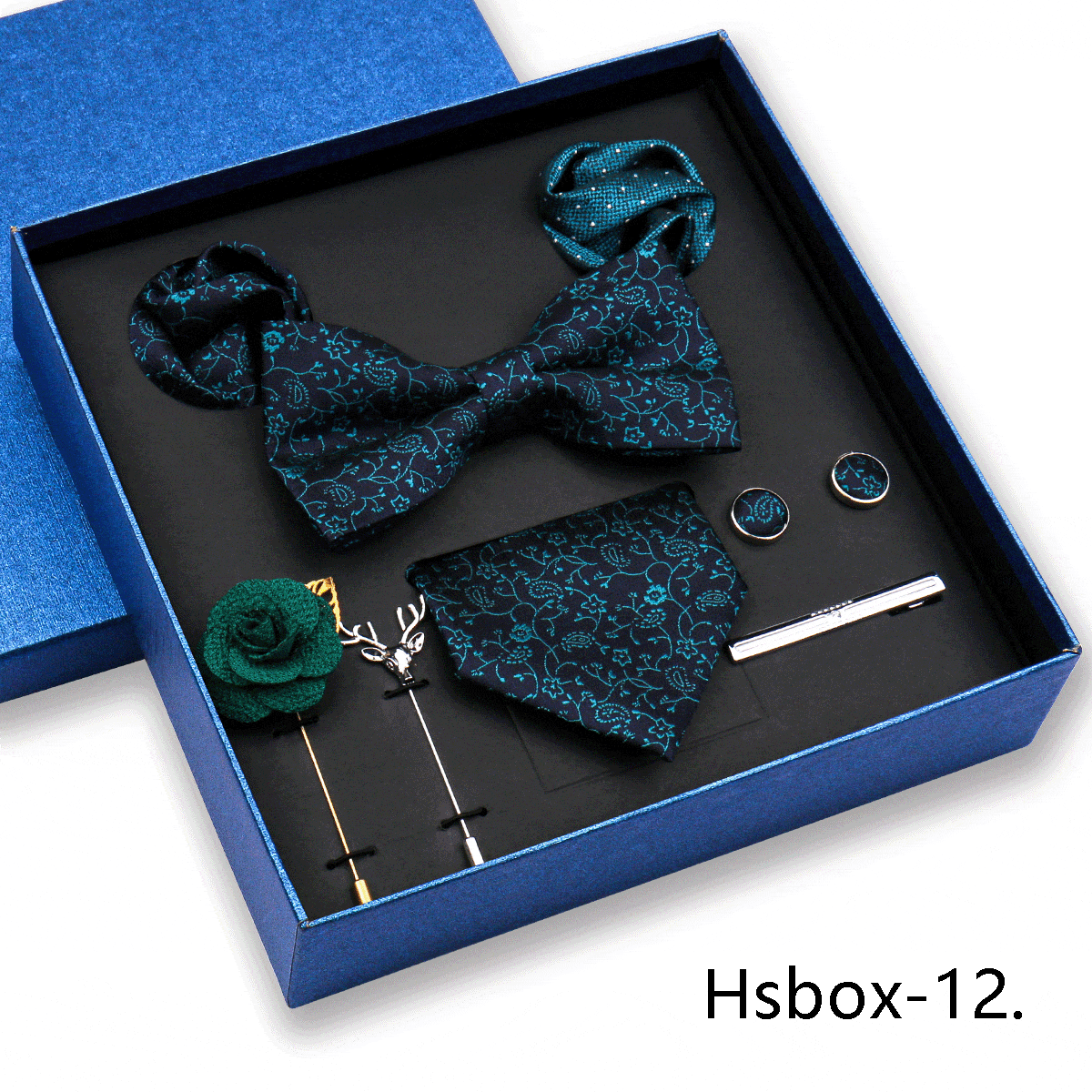 aesido Men's Business Tie and Pocket Square Premium Gift Set (8 Pieces)