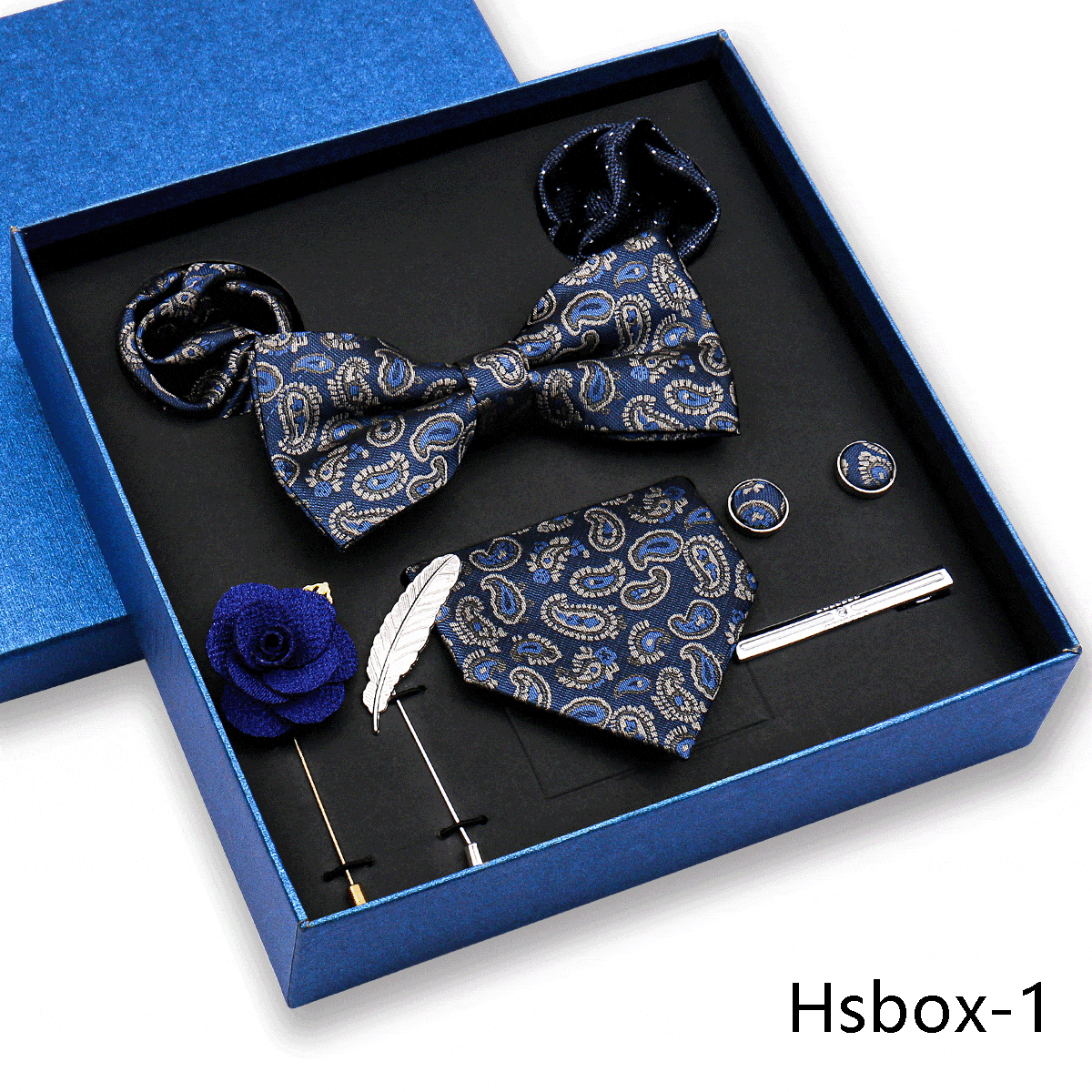 aesido Men's Business Tie and Pocket Square Premium Gift Set (8 Pieces)
