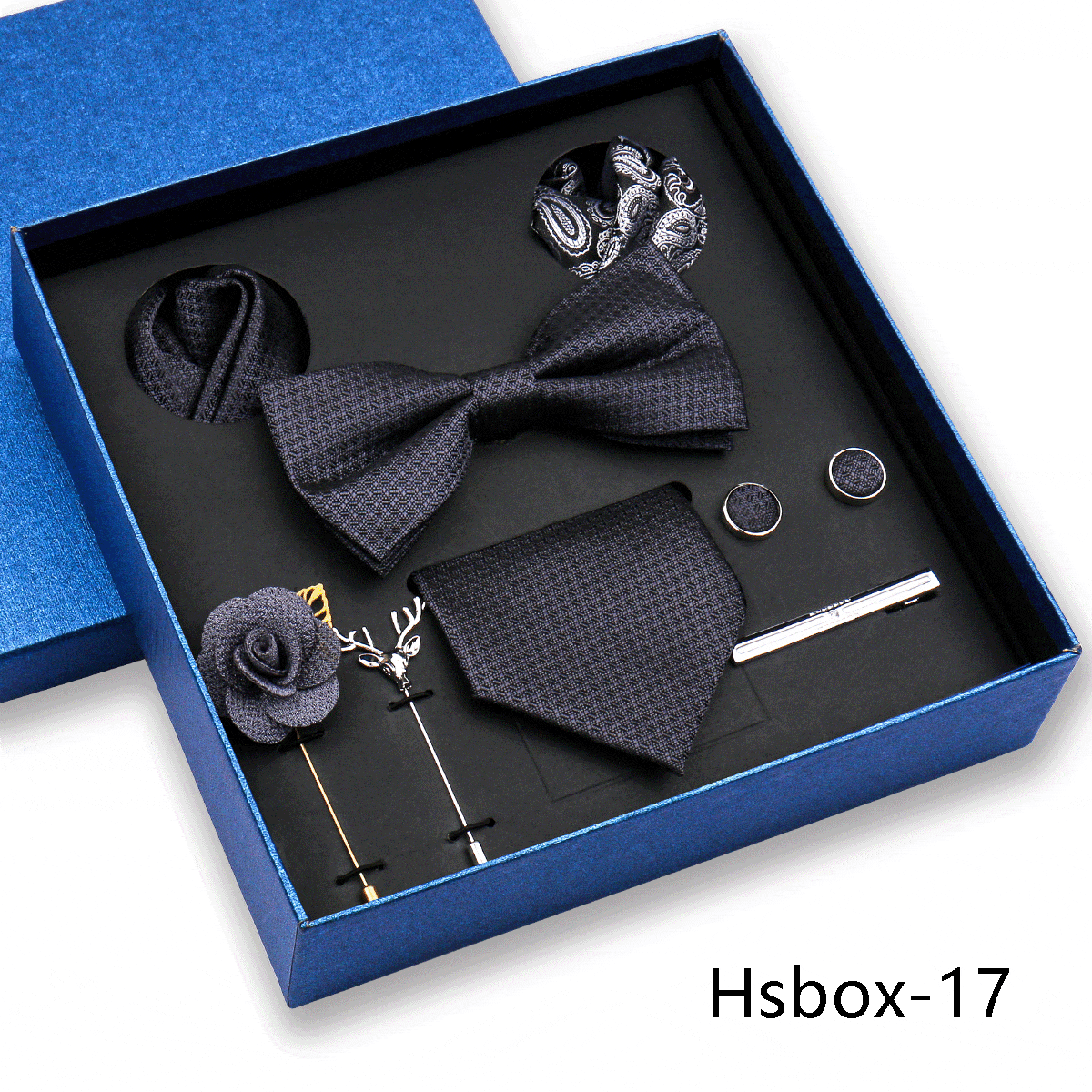 aesido Men's Business Tie and Pocket Square Premium Gift Set (8 Pieces)