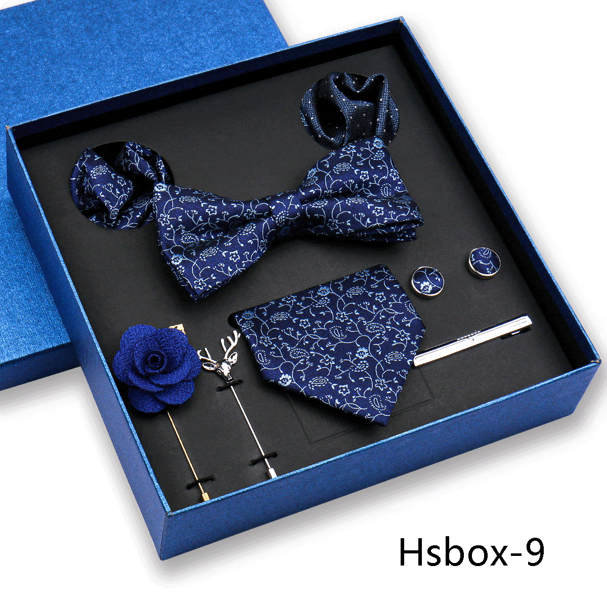 aesido Men's Business Tie and Pocket Square Premium Gift Set (8 Pieces)