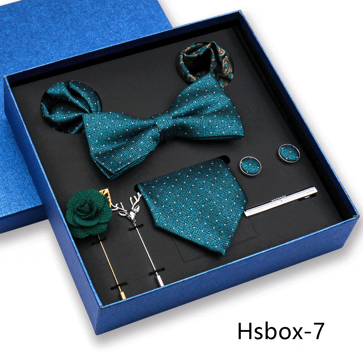 aesido Men's Business Tie and Pocket Square Premium Gift Set (8 Pieces)