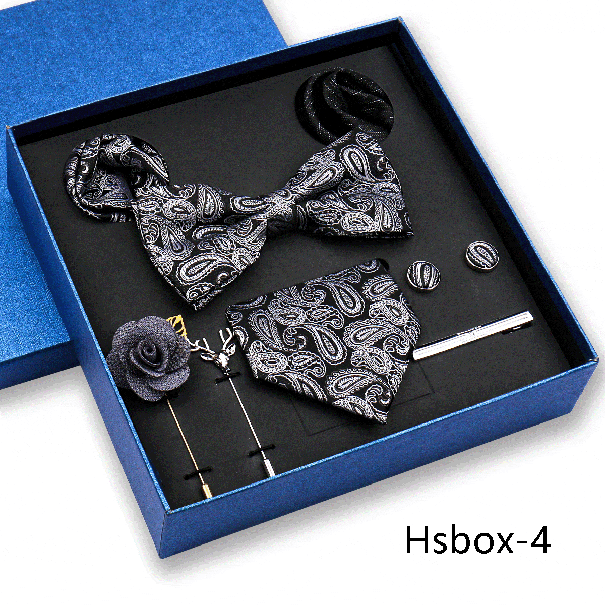 aesido Men's Business Tie and Pocket Square Premium Gift Set (8 Pieces)