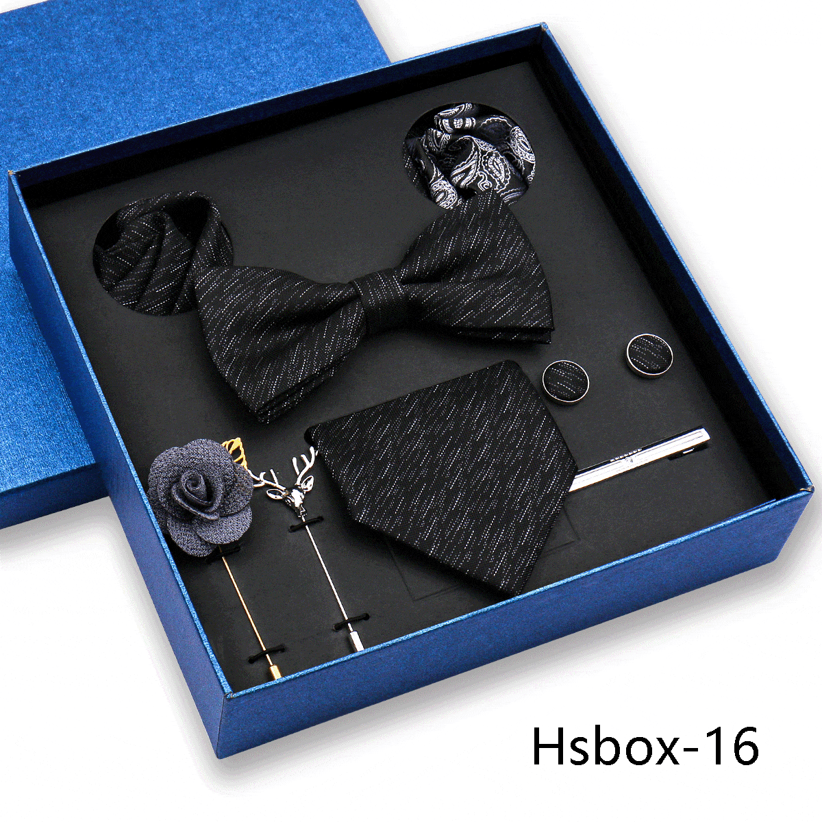 aesido Men's Business Tie and Pocket Square Premium Gift Set (8 Pieces)