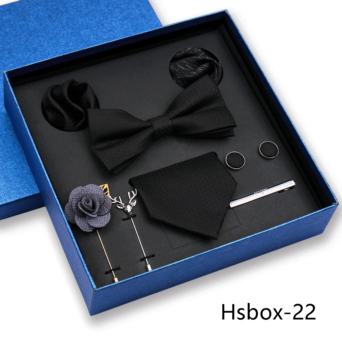 aesido Men's Business Tie and Pocket Square Premium Gift Set (8 Pieces)