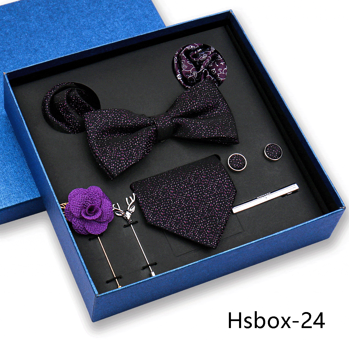 aesido Men's Business Tie and Pocket Square Premium Gift Set (8 Pieces)