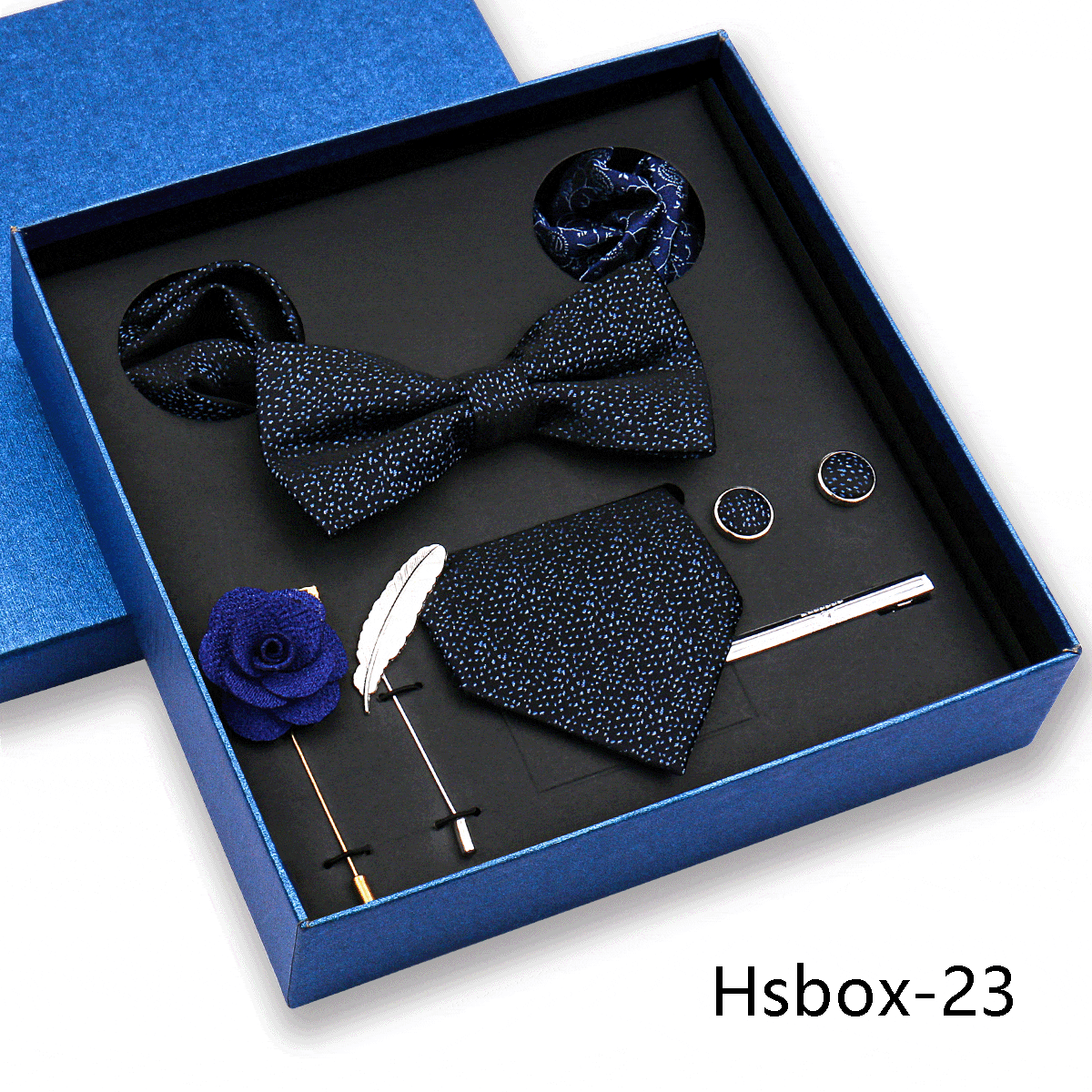 aesido Men's Business Tie and Pocket Square Premium Gift Set (8 Pieces)