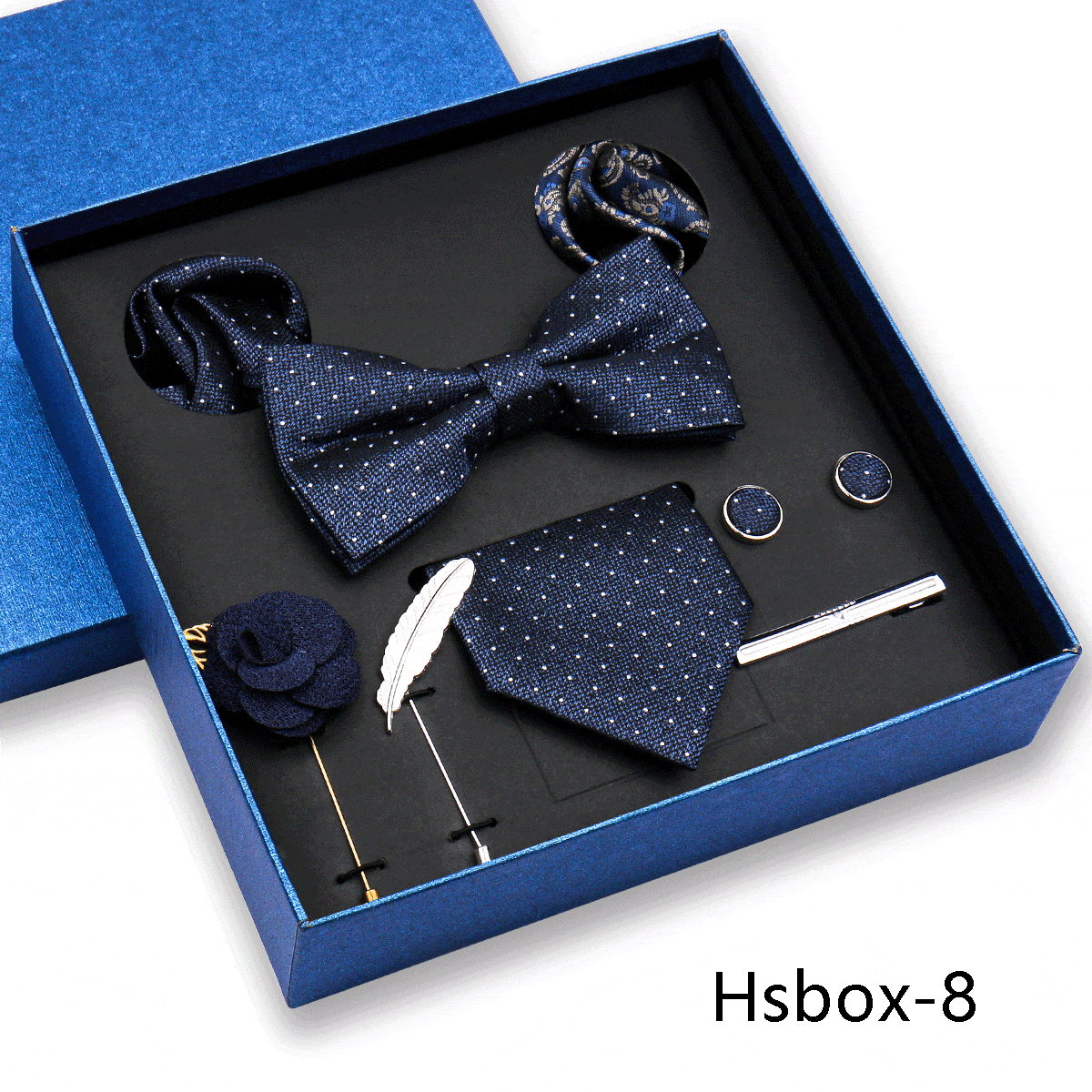 aesido Men's Business Tie and Pocket Square Premium Gift Set (8 Pieces)