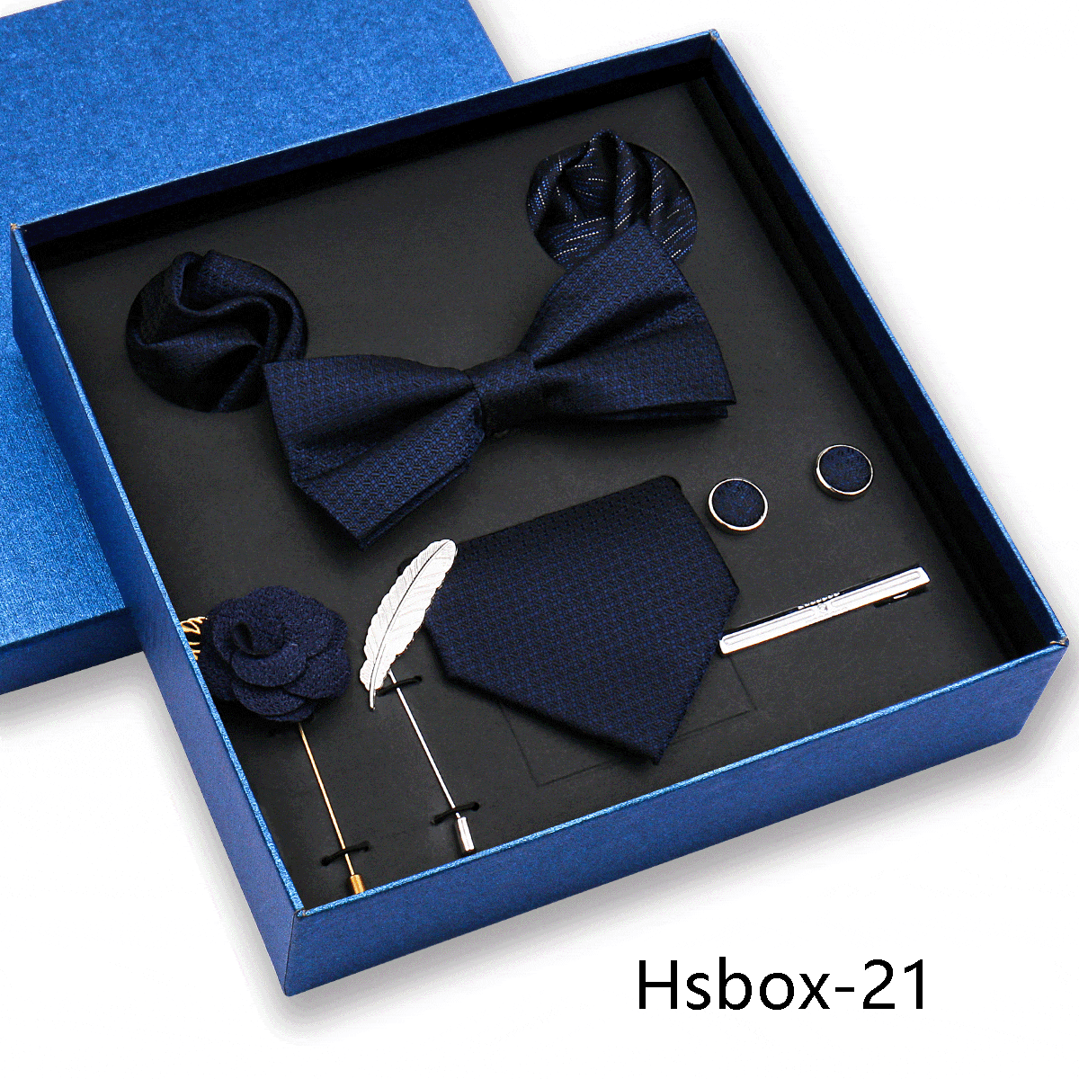 aesido Men's Business Tie and Pocket Square Premium Gift Set (8 Pieces)