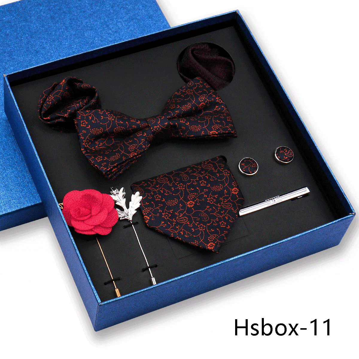 aesido Men's Business Tie and Pocket Square Premium Gift Set (8 Pieces)
