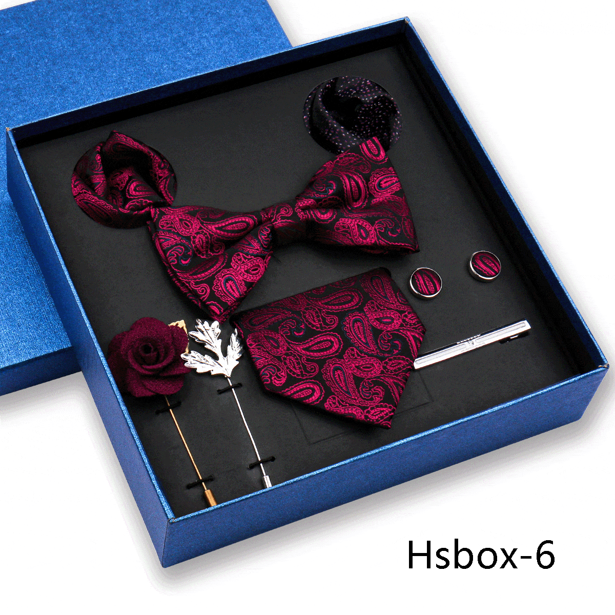 aesido Men's Business Tie and Pocket Square Premium Gift Set (8 Pieces)