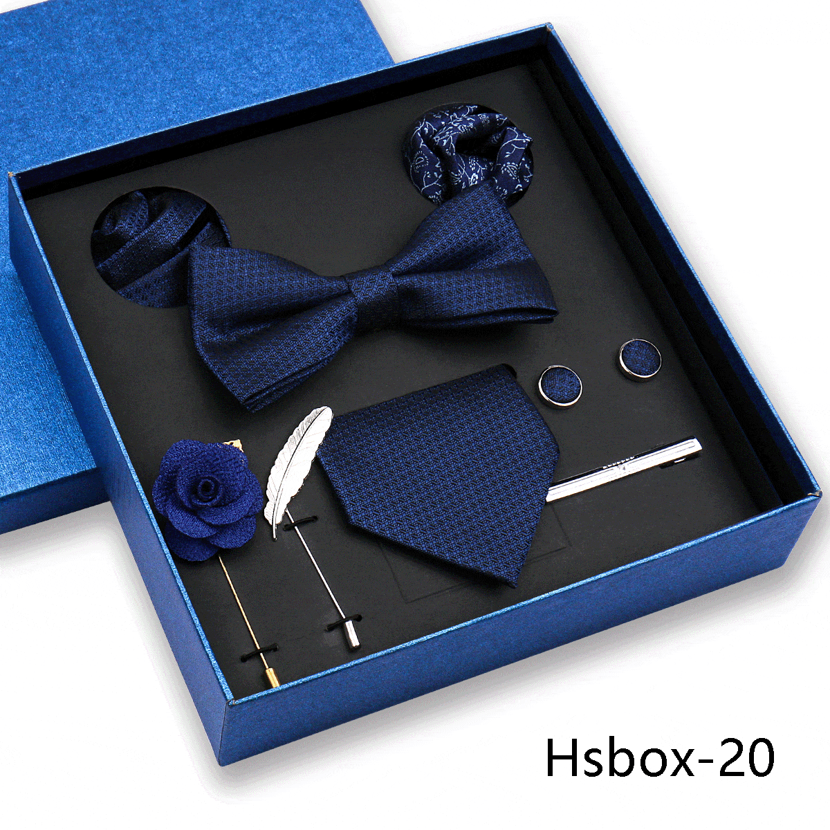 aesido Men's Business Tie and Pocket Square Premium Gift Set (8 Pieces)