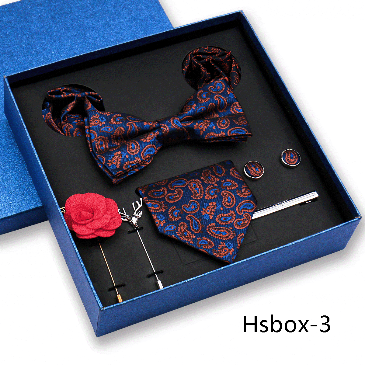 aesido Men's Business Tie and Pocket Square Premium Gift Set (8 Pieces)