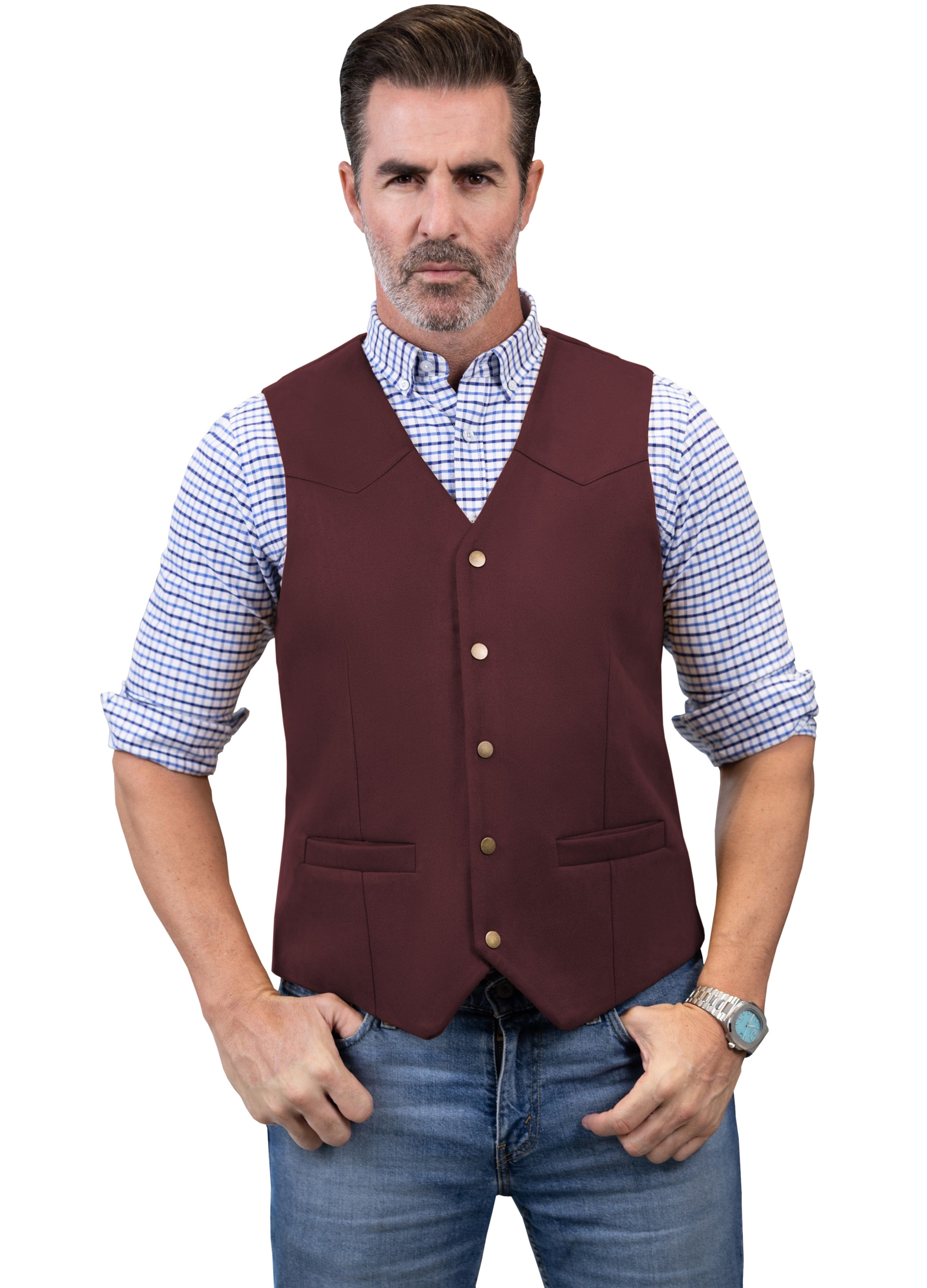 Aesido Men's Casual V Neck Waistcoat