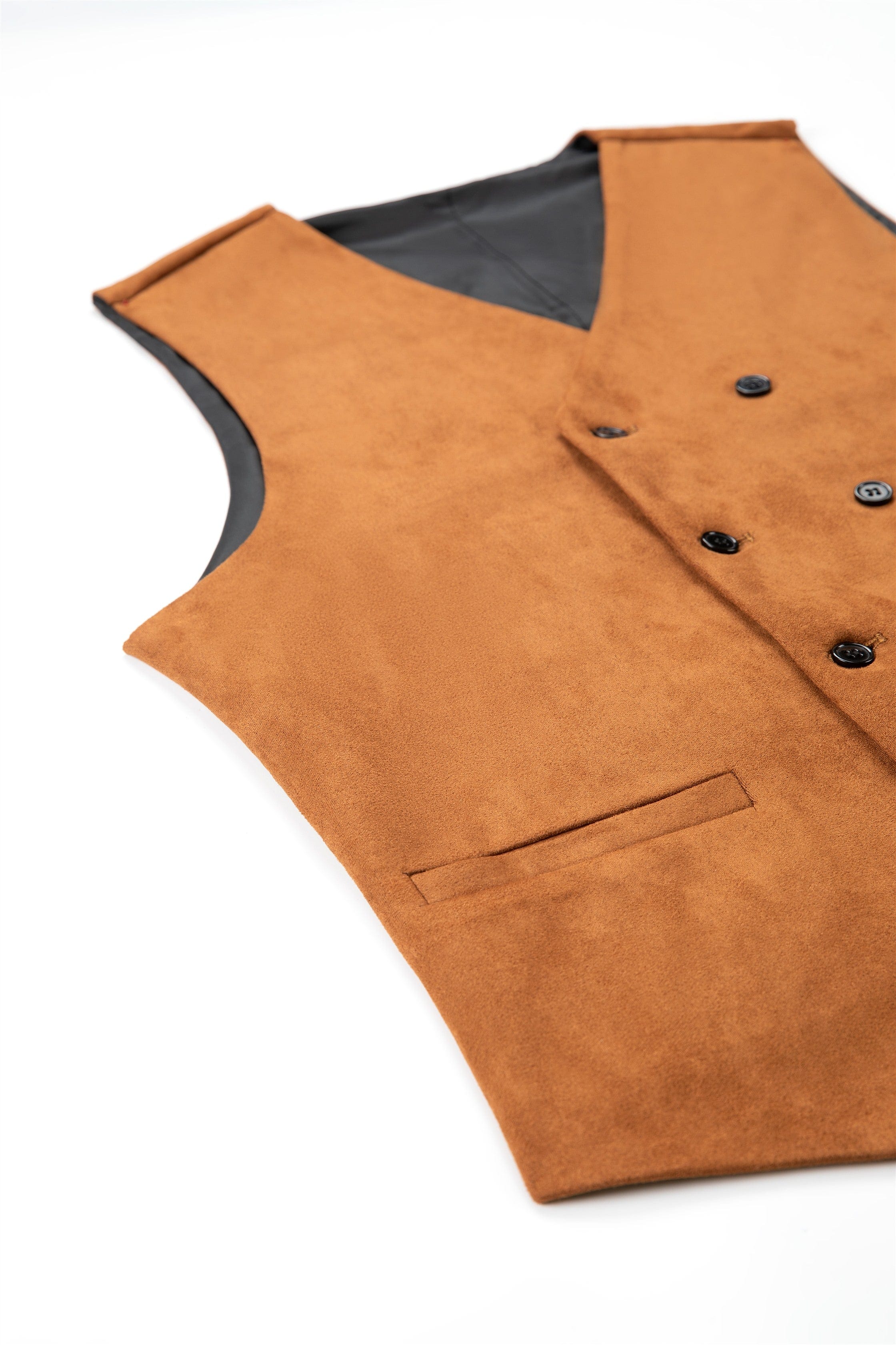 COOFANDY Men's Suede Leather Suit Vest Casual Western Slim