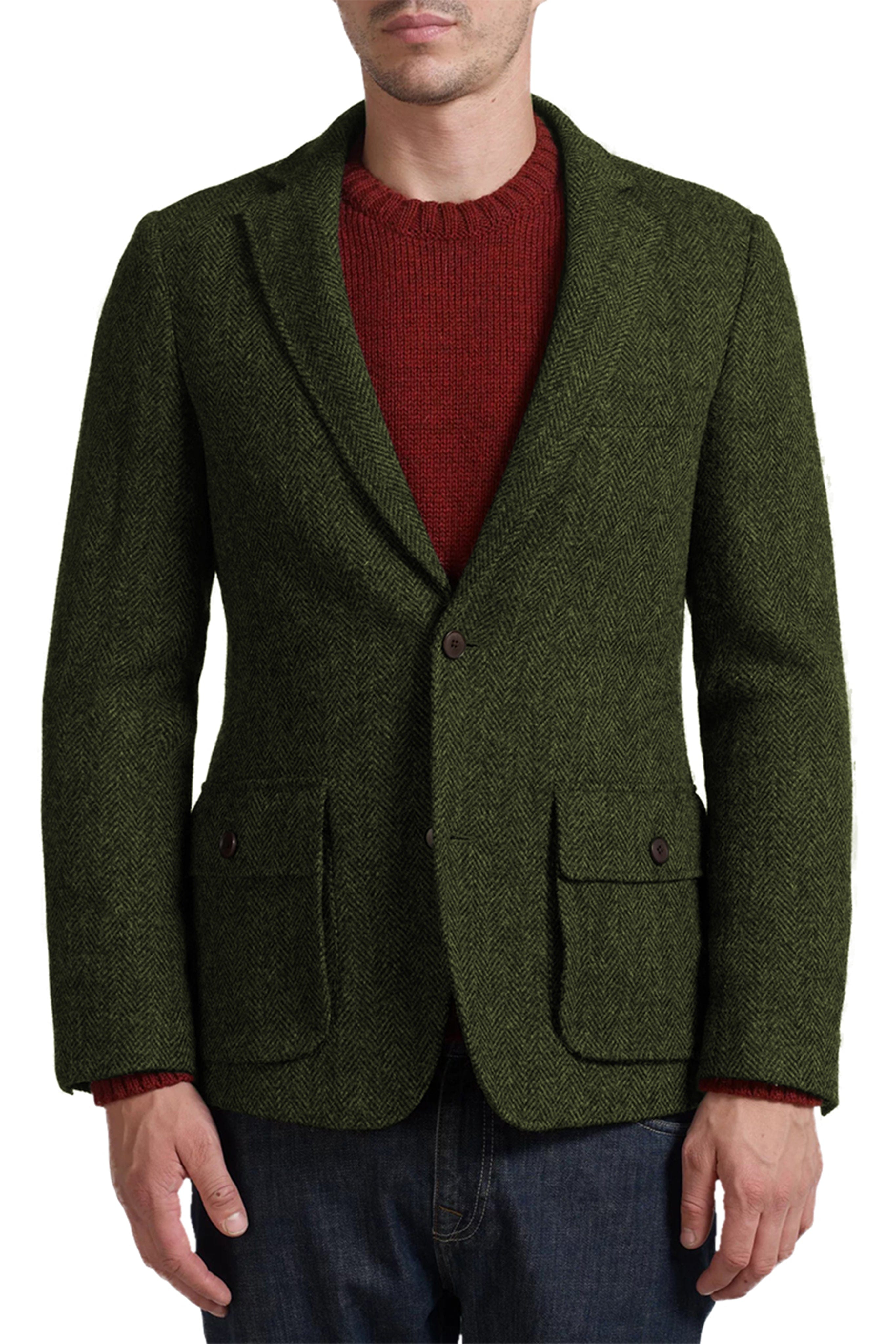 aesido Men's Double Button Notch Lapel Blazer