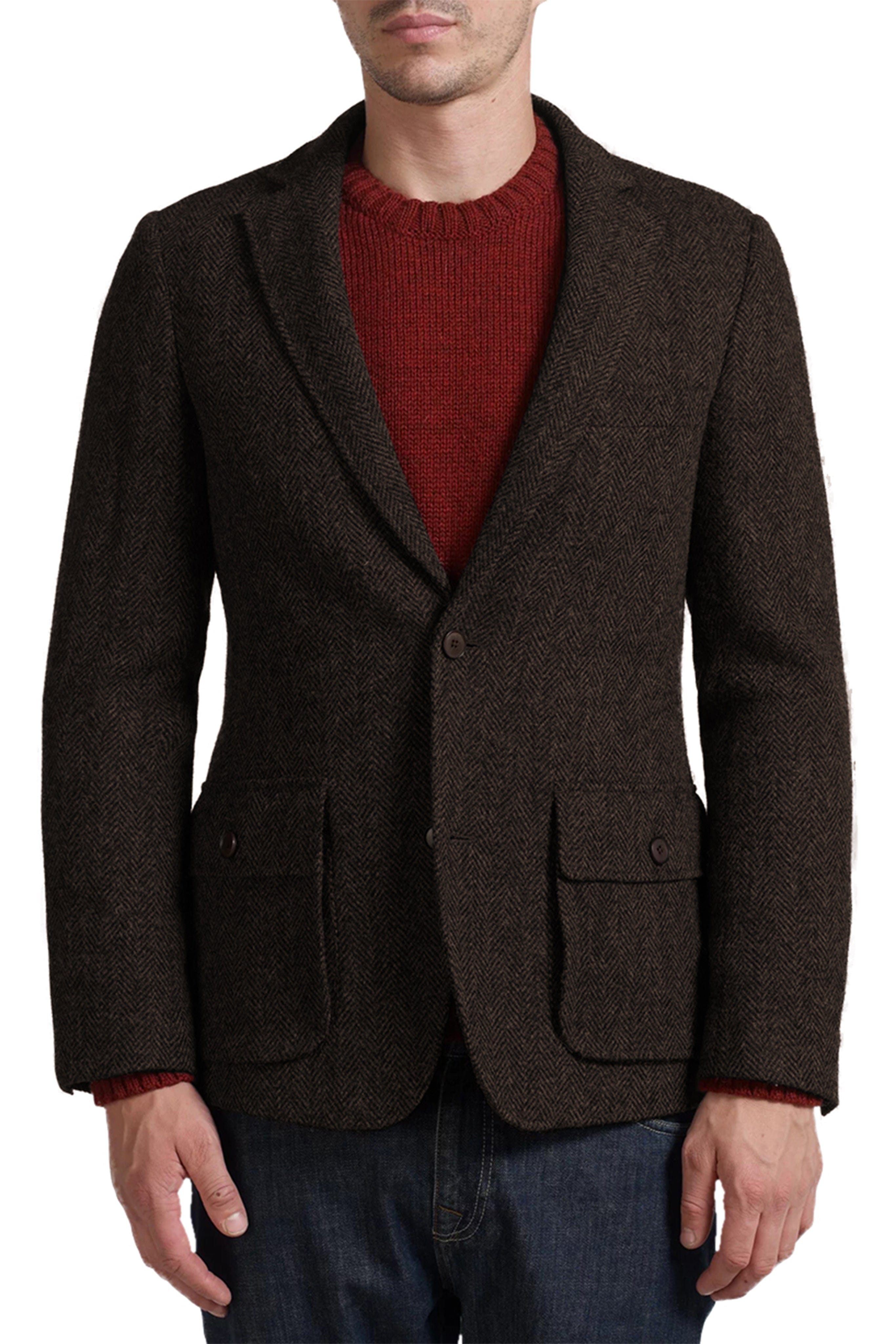 aesido Men's Double Button Notch Lapel Blazer