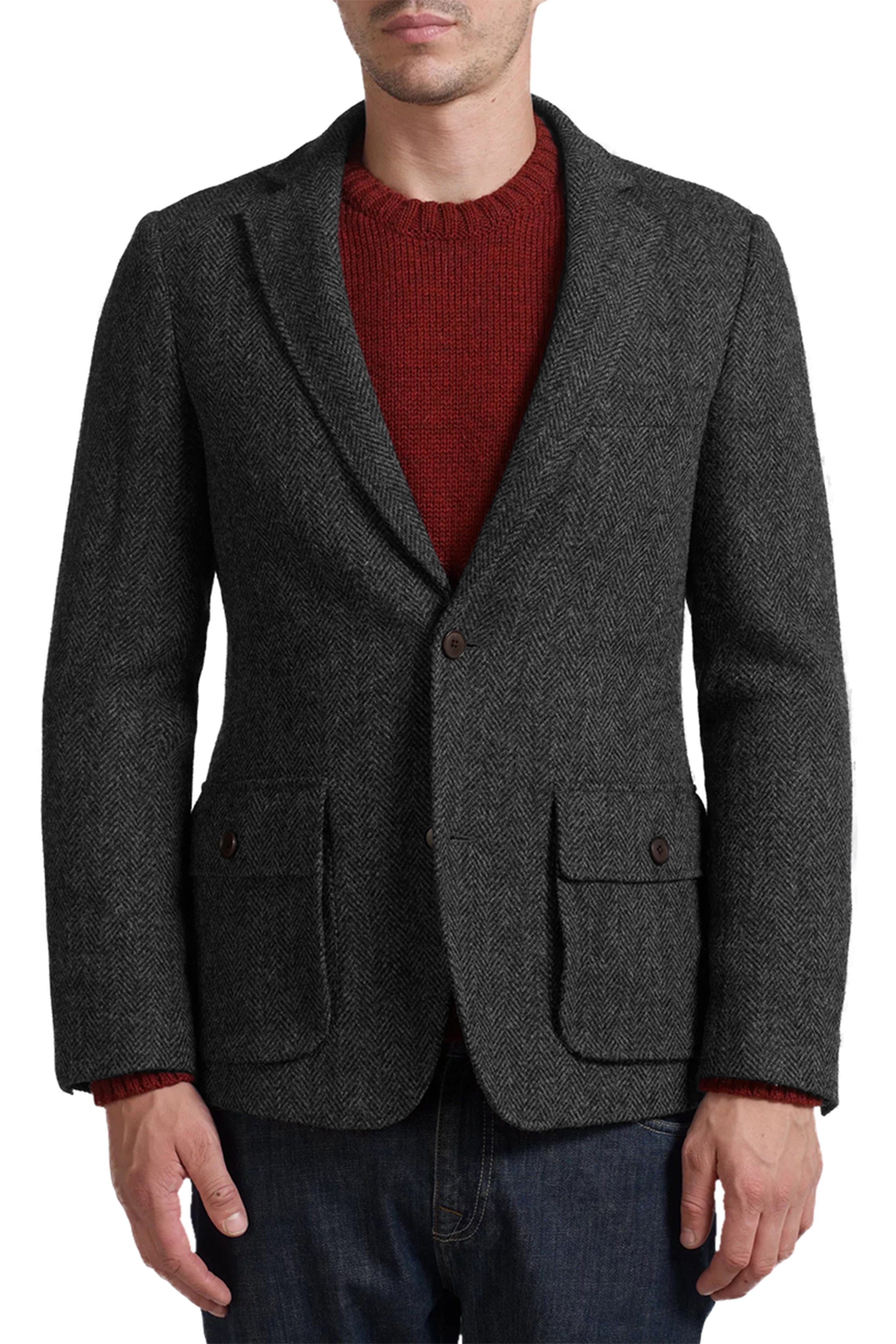 aesido Men's Double Button Notch Lapel Blazer