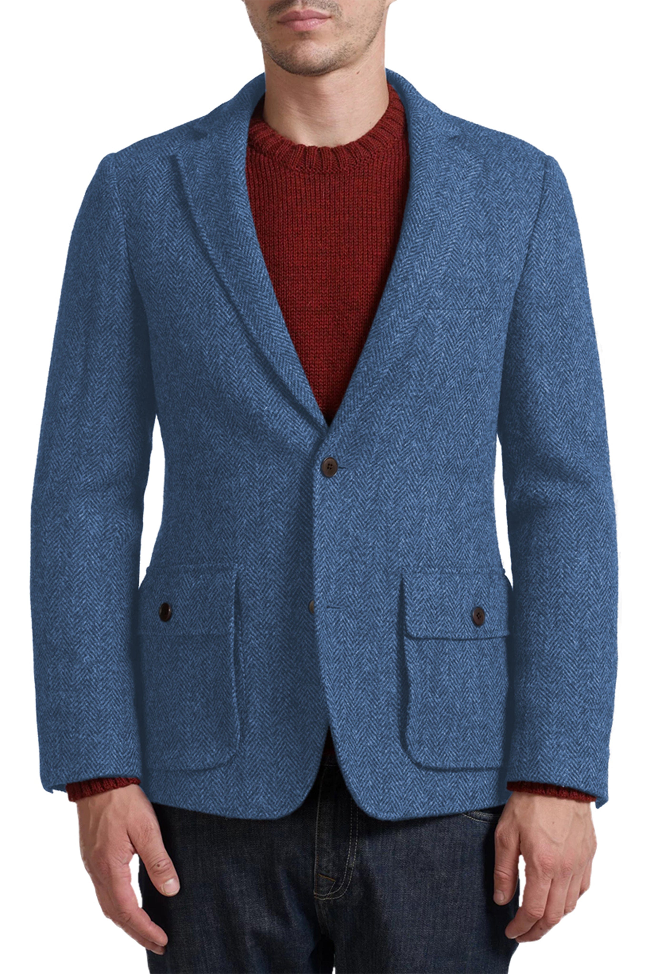aesido Men's Double Button Notch Lapel Blazer