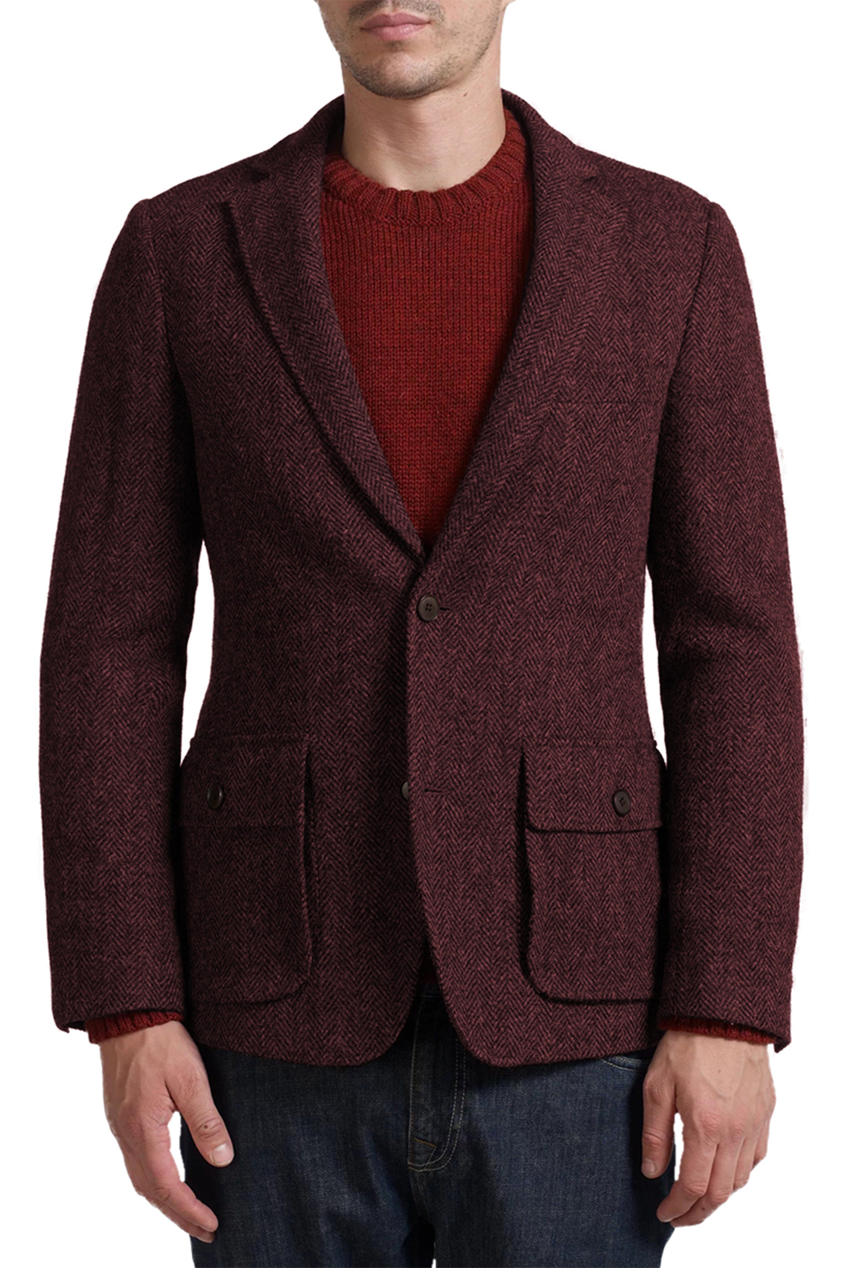 aesido Men's Double Button Notch Lapel Blazer