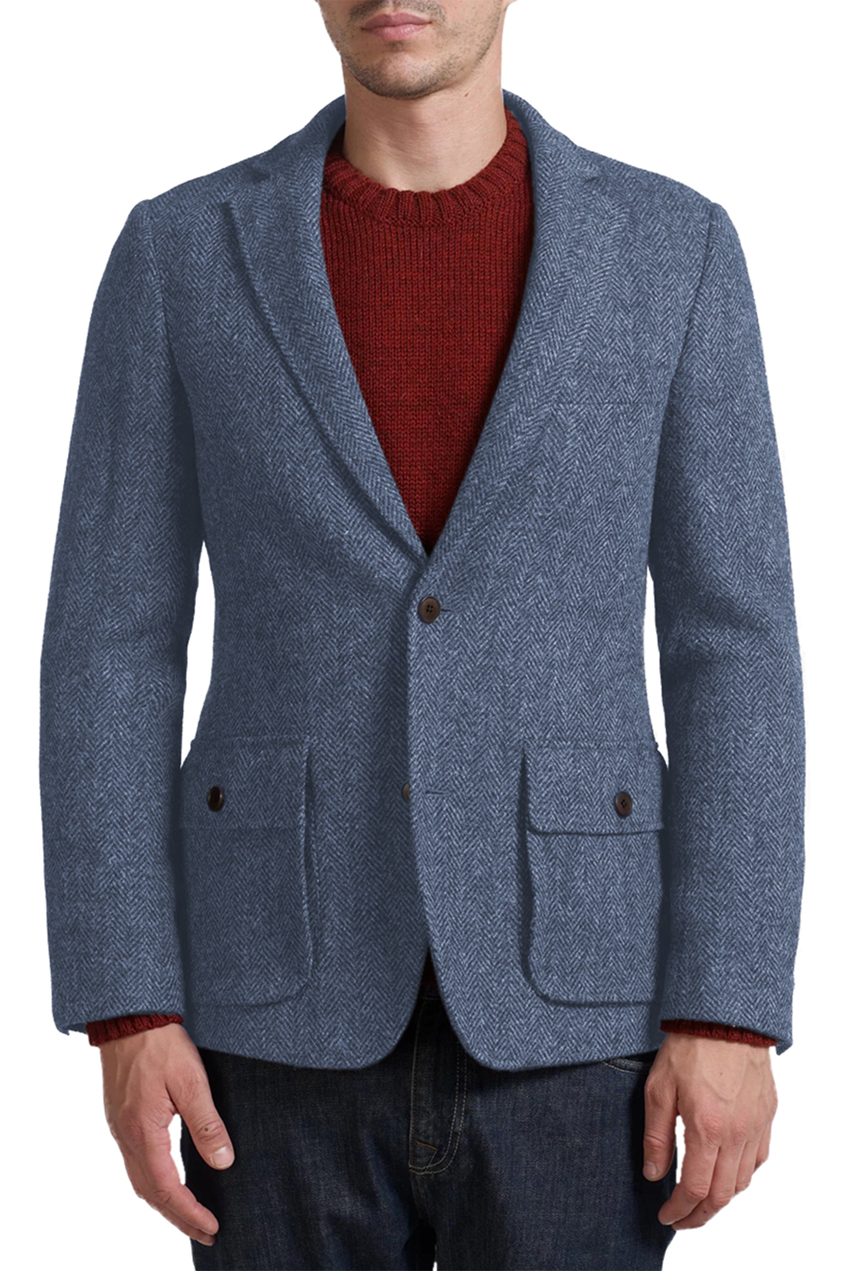 aesido Men's Double Button Notch Lapel Blazer