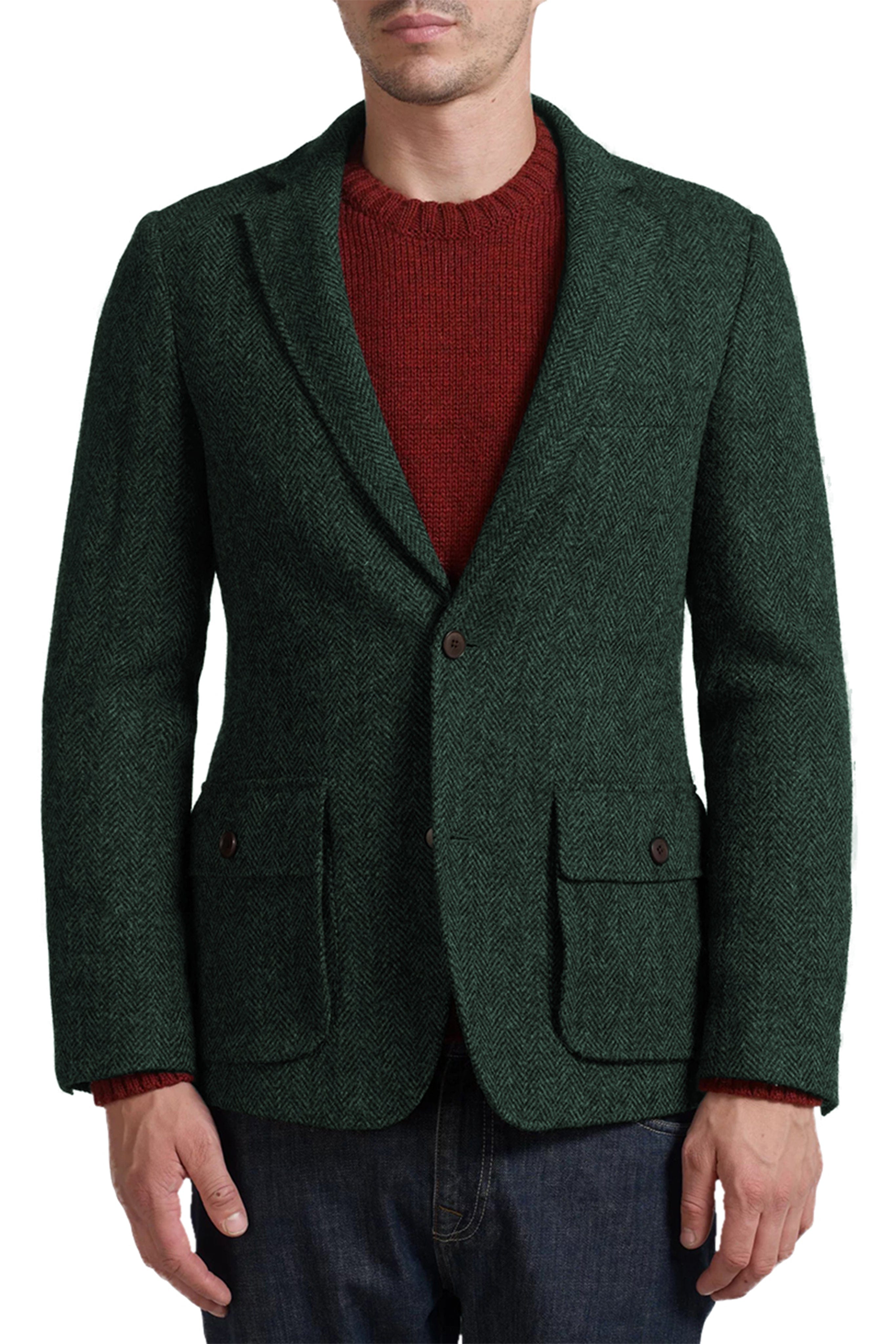 aesido Men's Double Button Notch Lapel Blazer