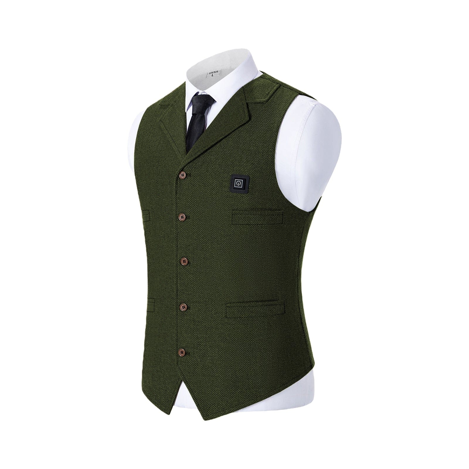 aesido Men’s Heated Herringbone Vest with USB Charging, 3 Heat Levels, and Adjustable Fit