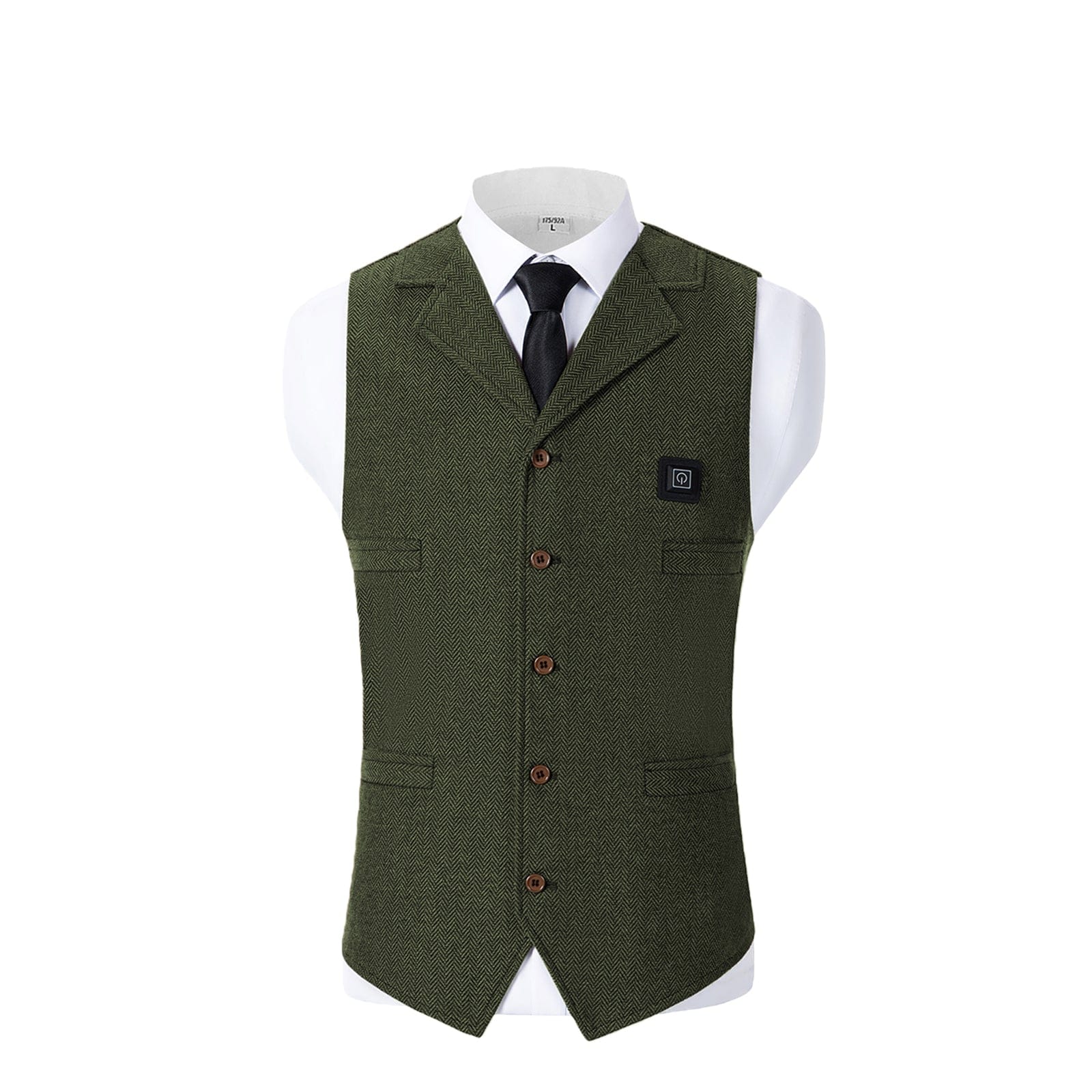 aesido Men’s Heated Herringbone Vest with USB Charging, 3 Heat Levels, and Adjustable Fit