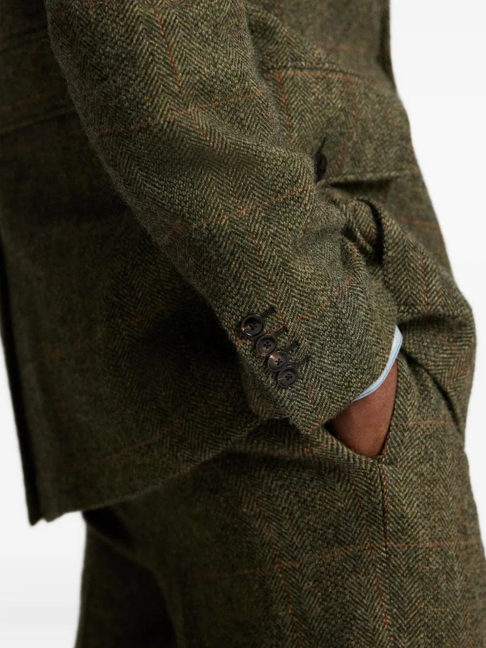 aesido Men’s Herringbone Tweed 2 Piece Suit – Double Button Blazer & Pants Set