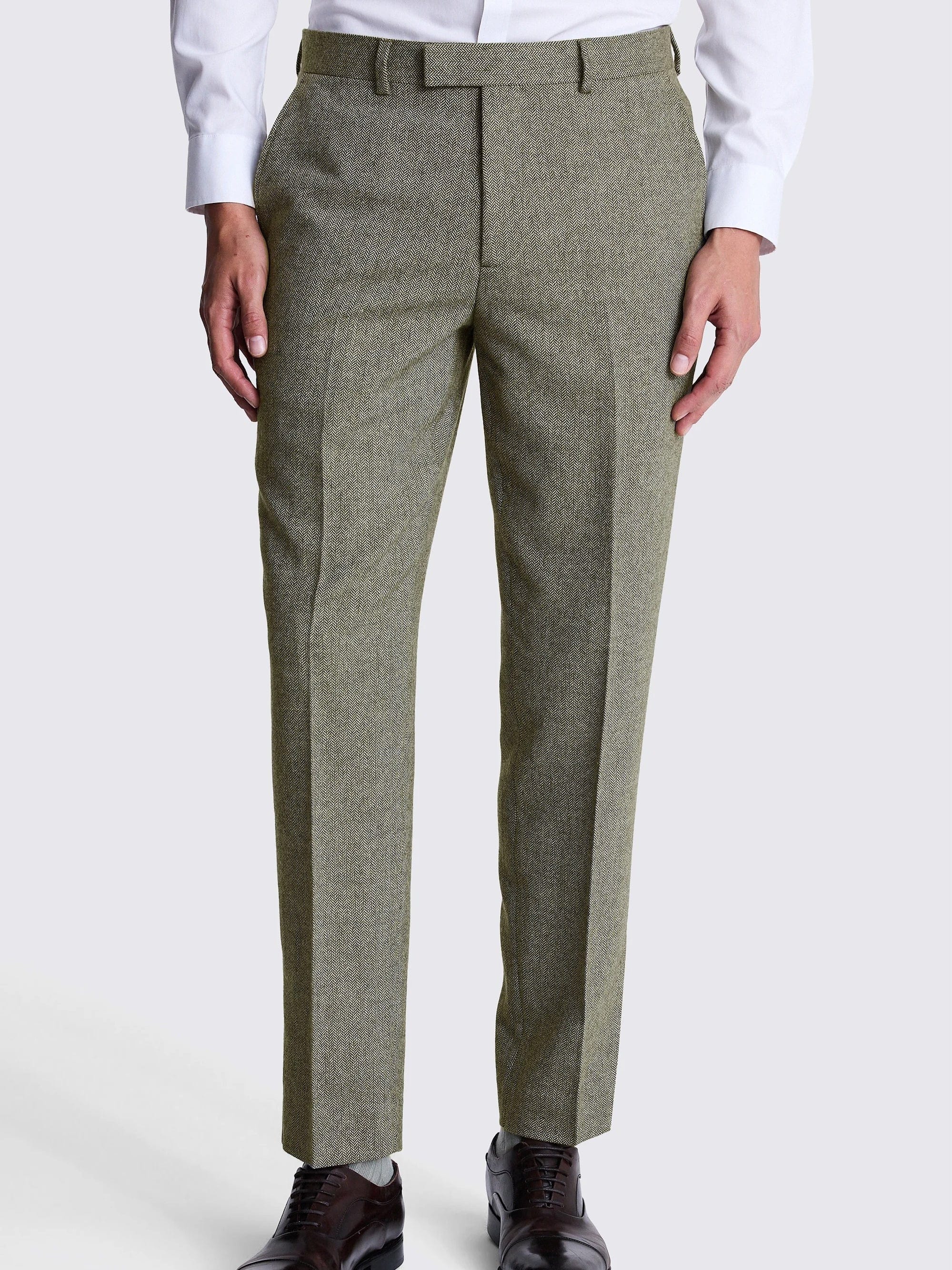 aesido Men’s Herringbone Two-Piece Suit – Blazer & Pants | Notch Lapel