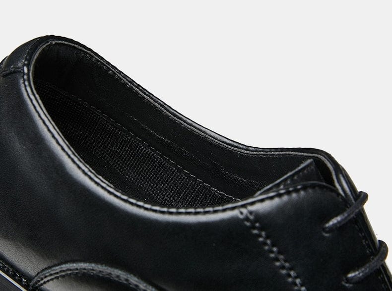 aesido Men's Leather Business Shoes Soft Sole Lace-Up Pointed Toe Oxford Shoes
