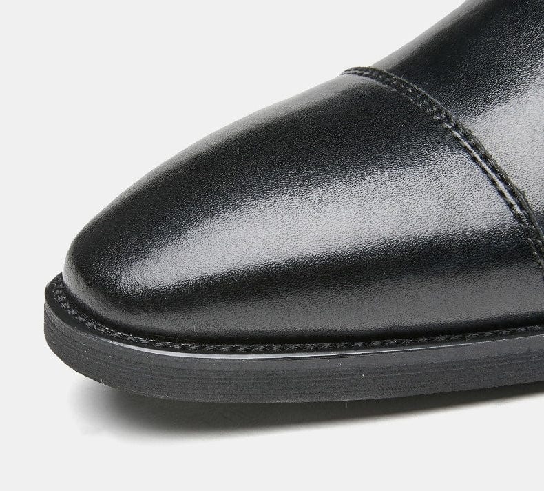 aesido Men's Leather Business Shoes Soft Sole Lace-Up Pointed Toe Oxford Shoes