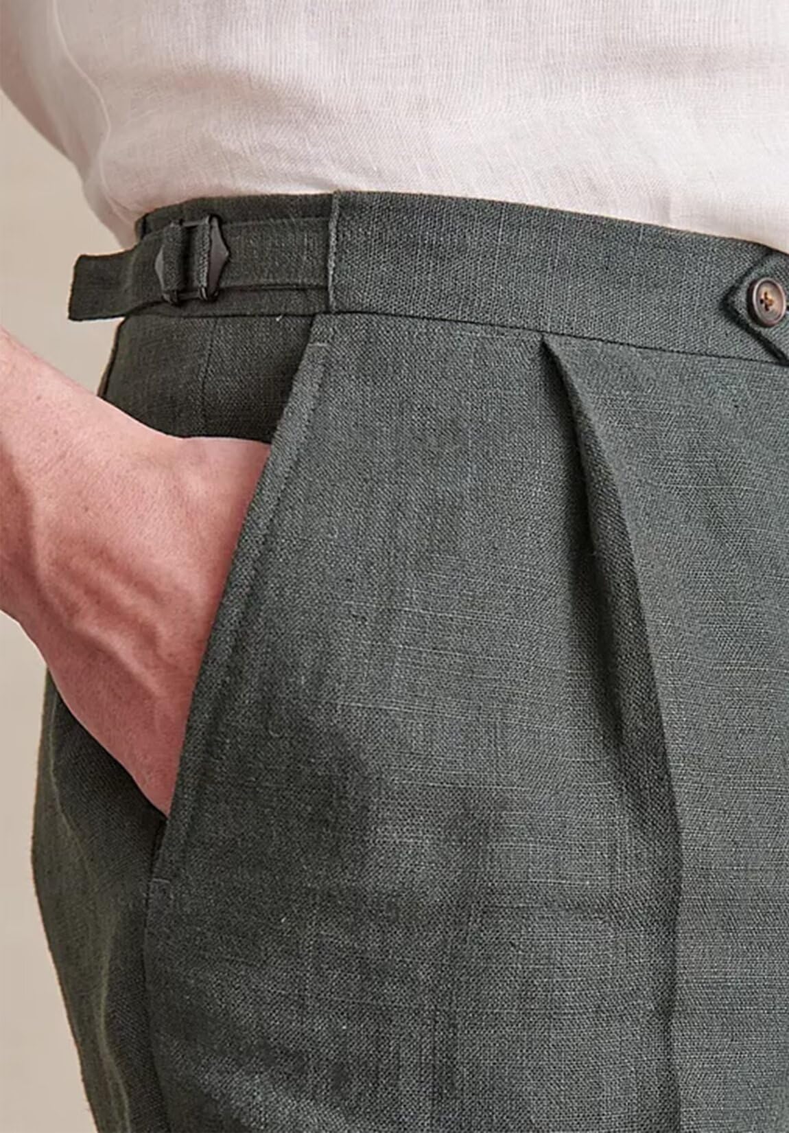 aesido Men's Linen Business Casual Pants