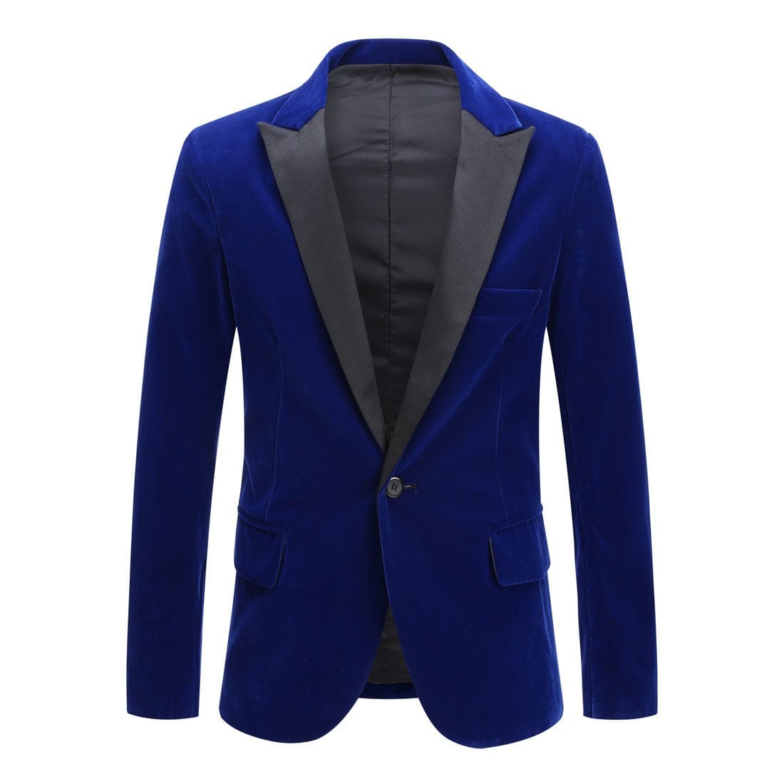 aesido Men's Royal Blue Velvet Blazer