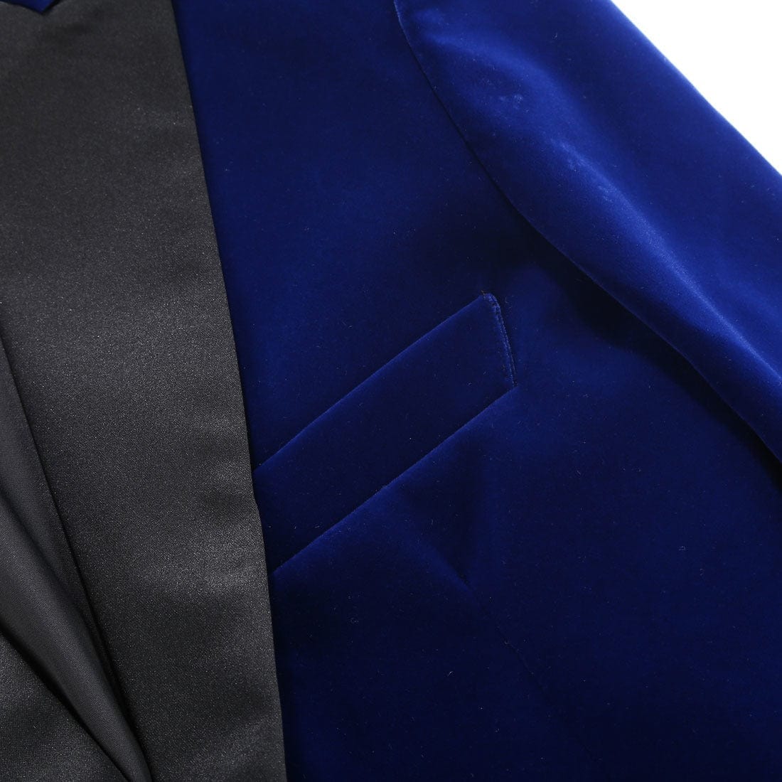 aesido Men's Royal Blue Velvet Blazer