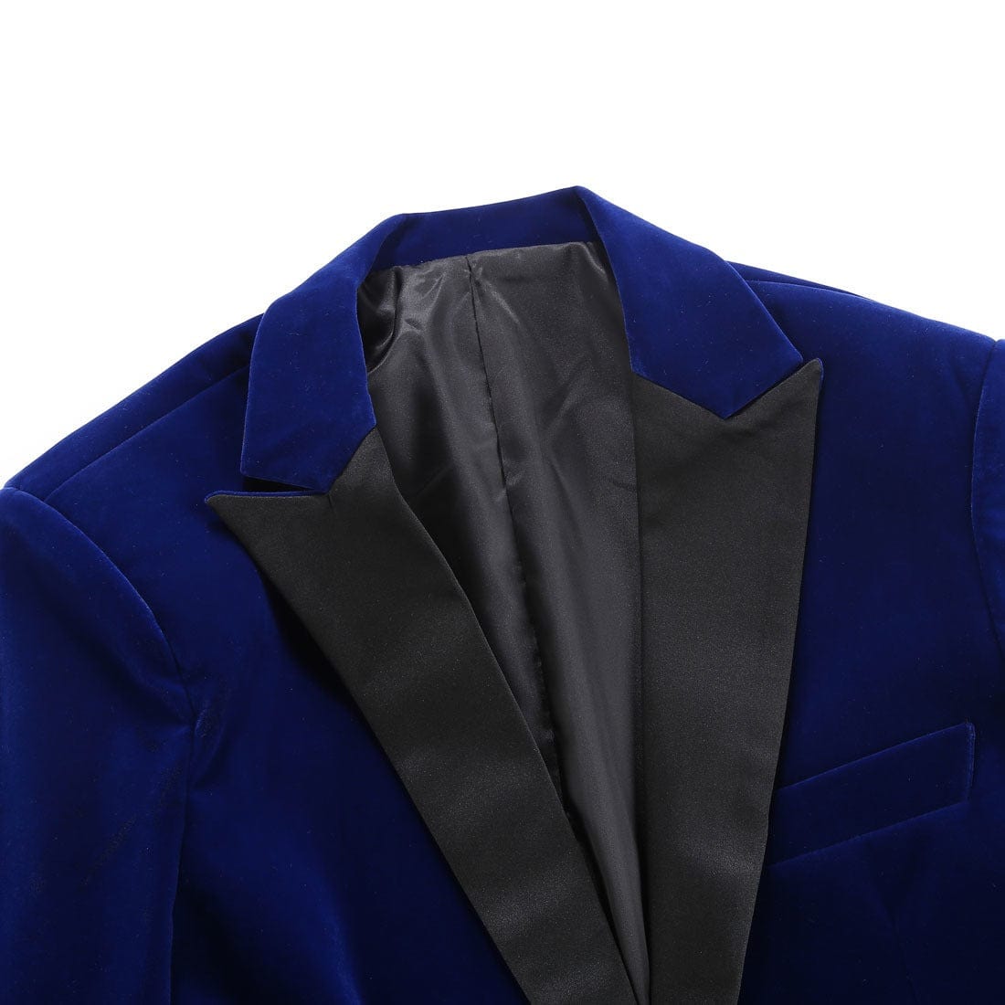 aesido Men's Royal Blue Velvet Blazer
