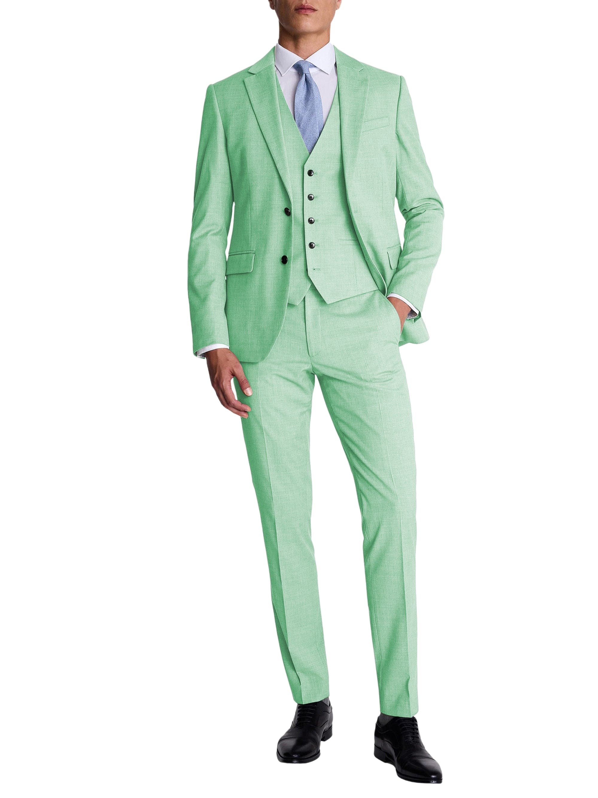 Men's Silver 3-Piece Suit Set – Blazer, Vest & Pants