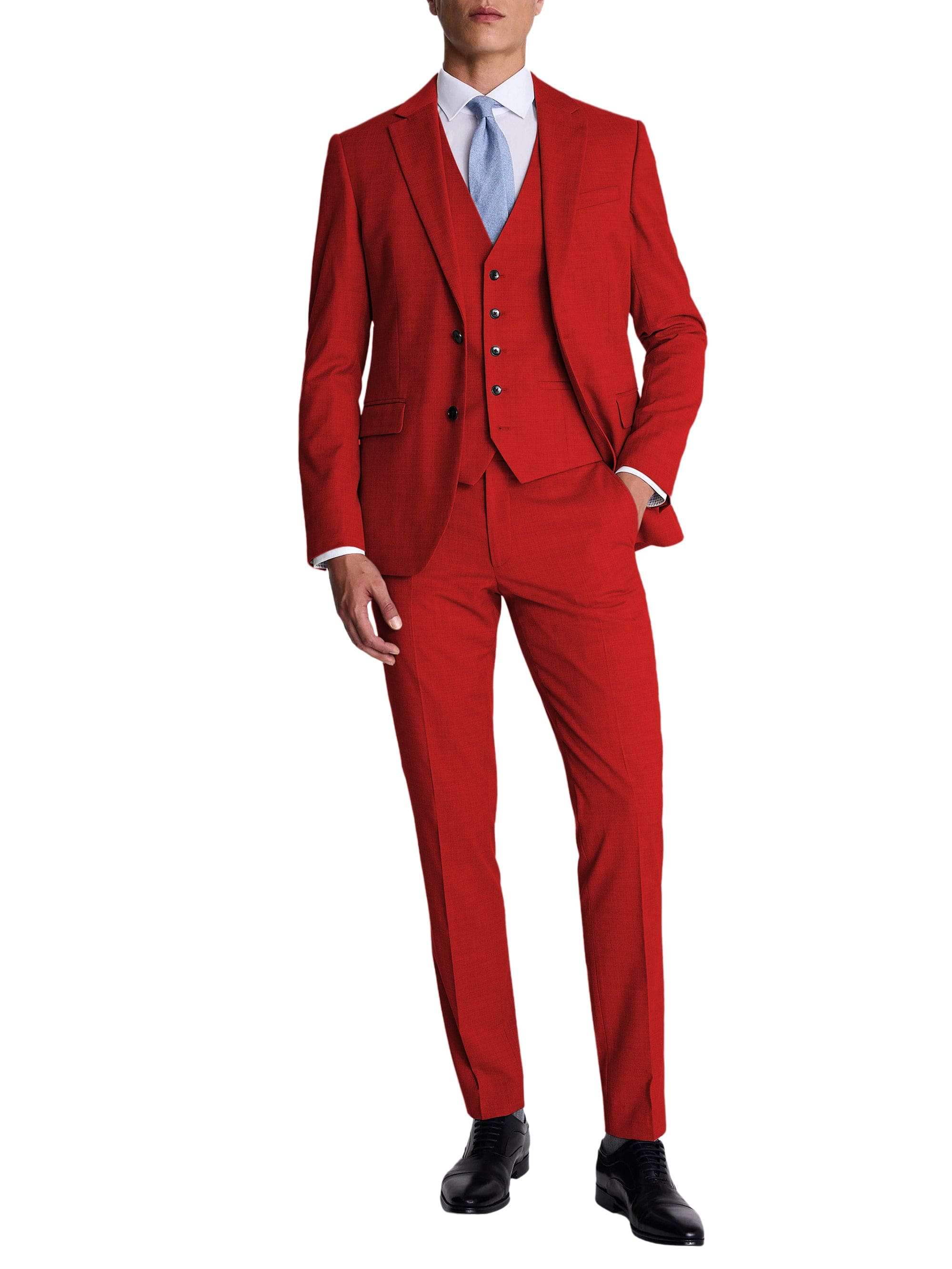 aesido Men’s Silver 3-Piece Suit Set – Blazer, Vest & Pants