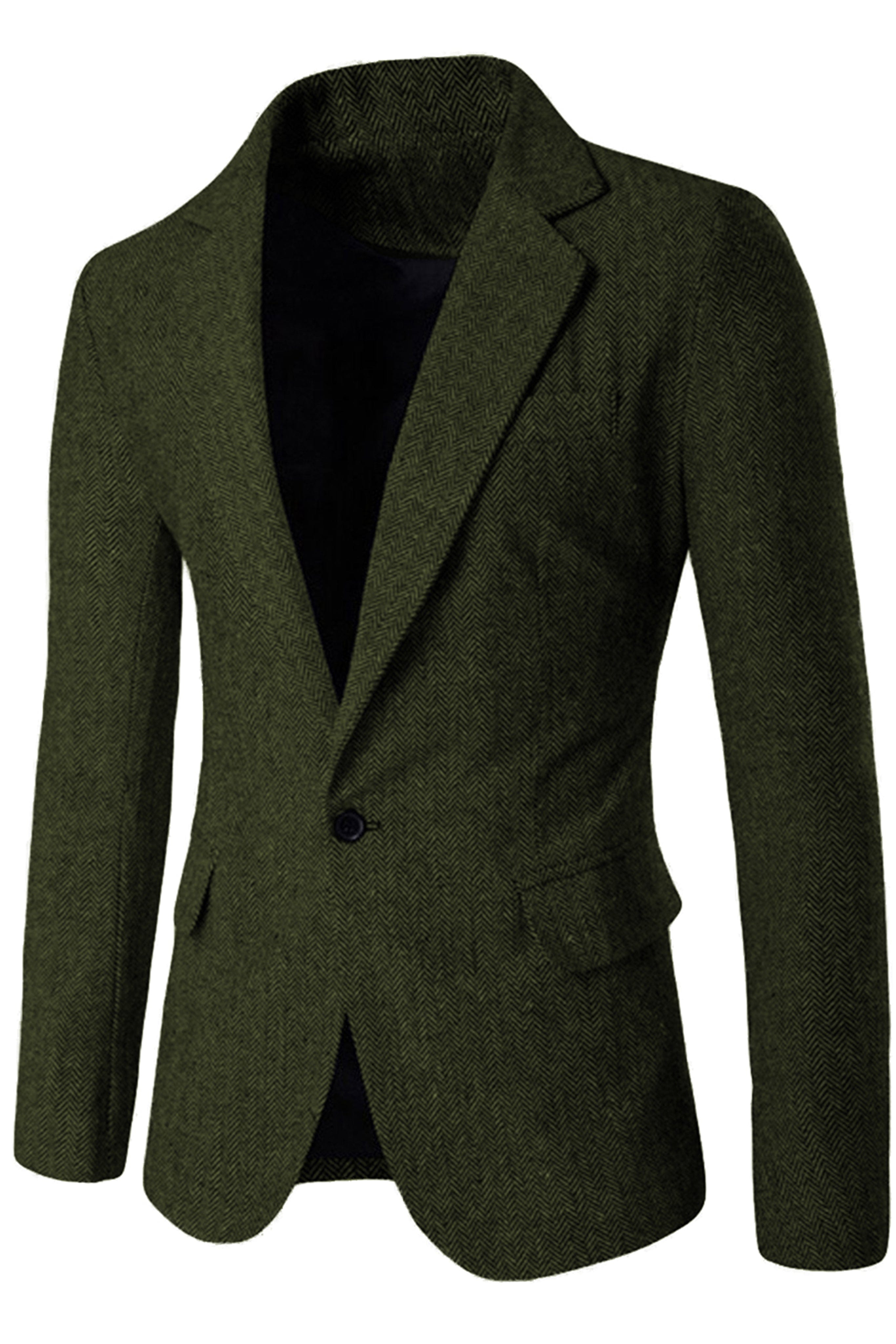 aesido Men's Single Button Blazer