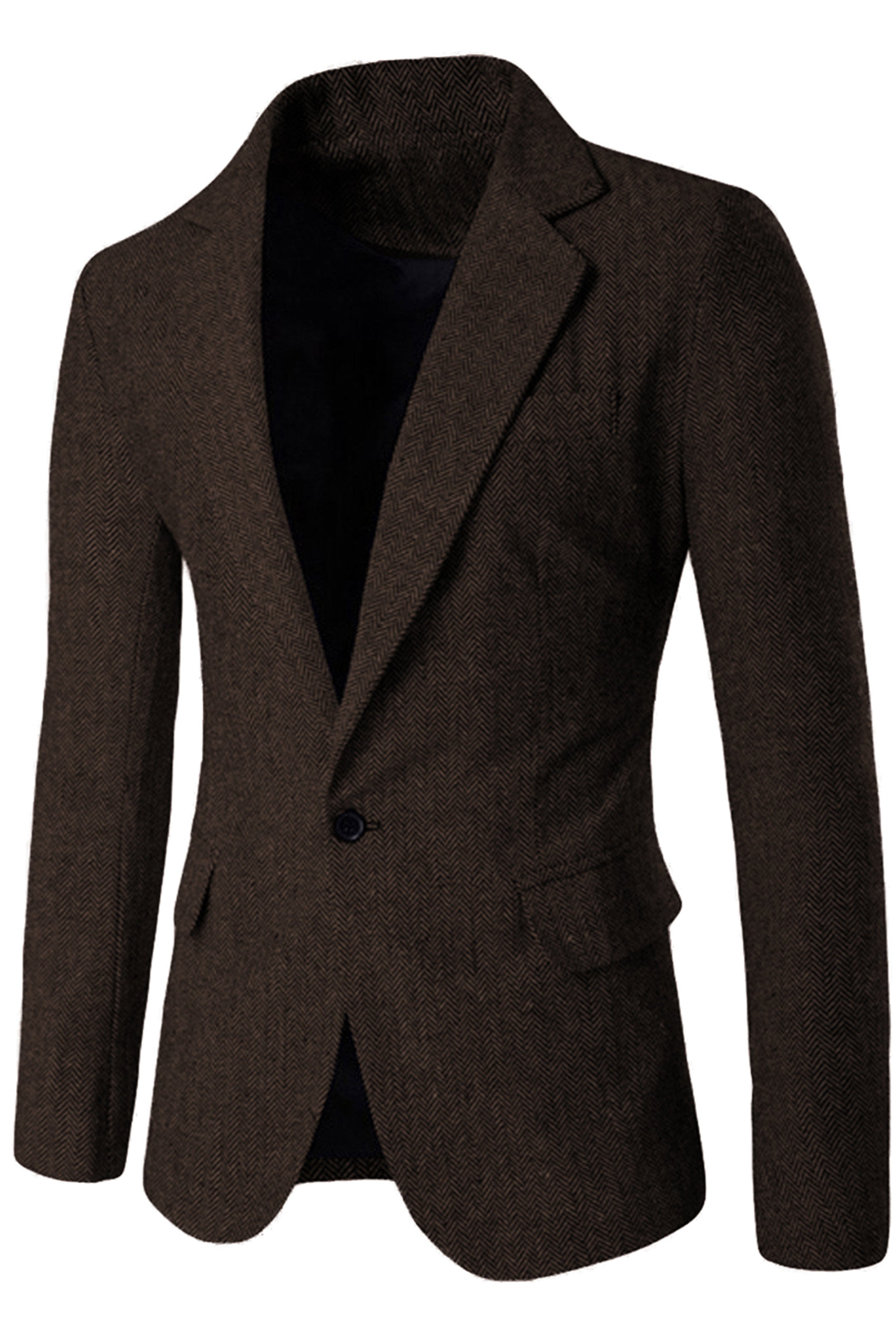 aesido Men's Single Button Blazer