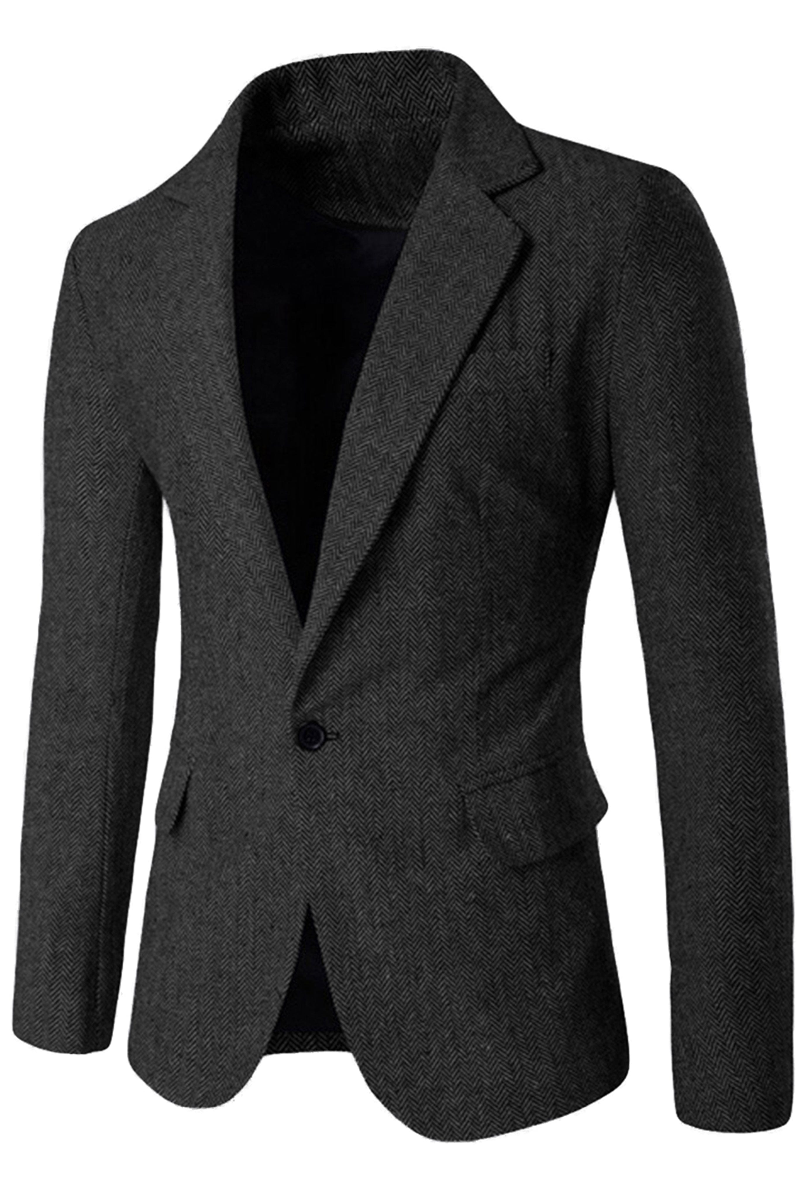aesido Men's Single Button Blazer