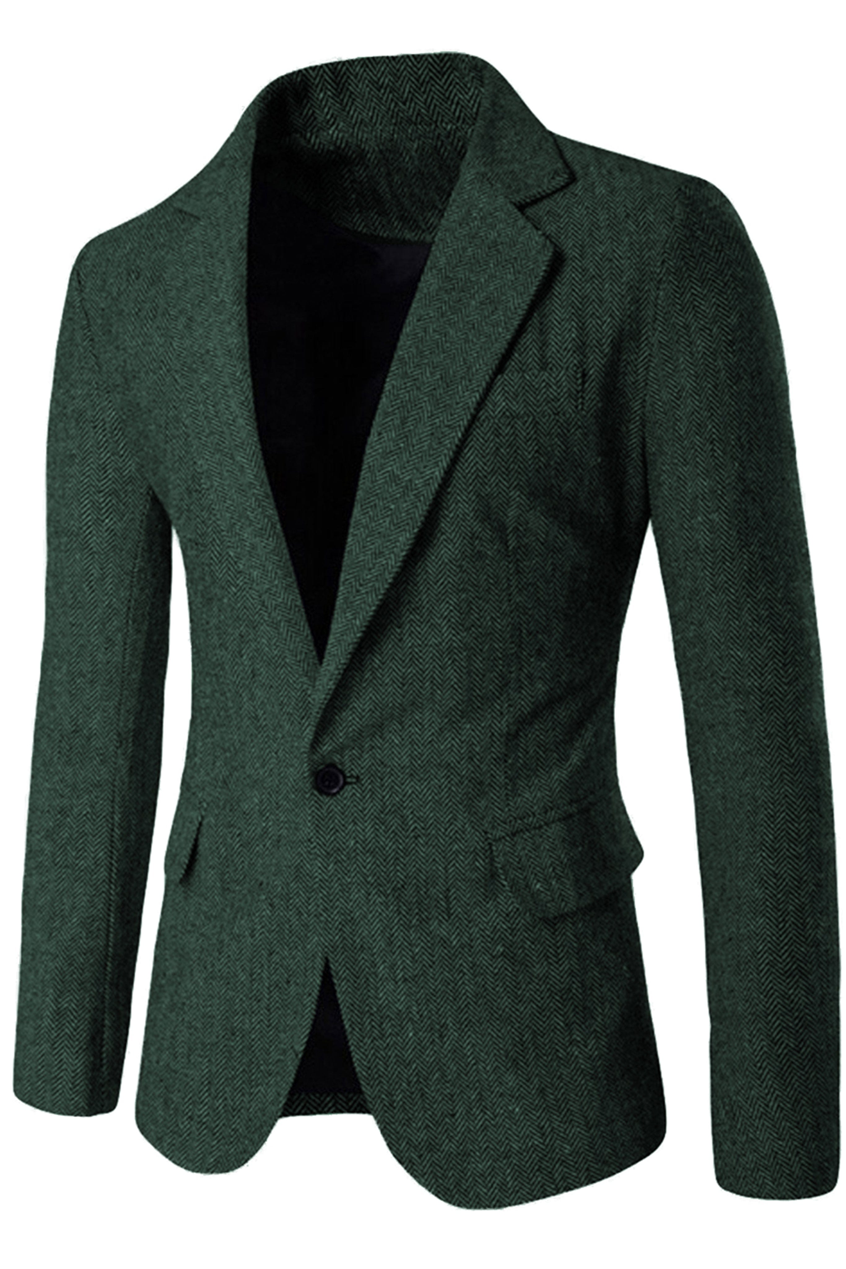 aesido Men's Single Button Blazer