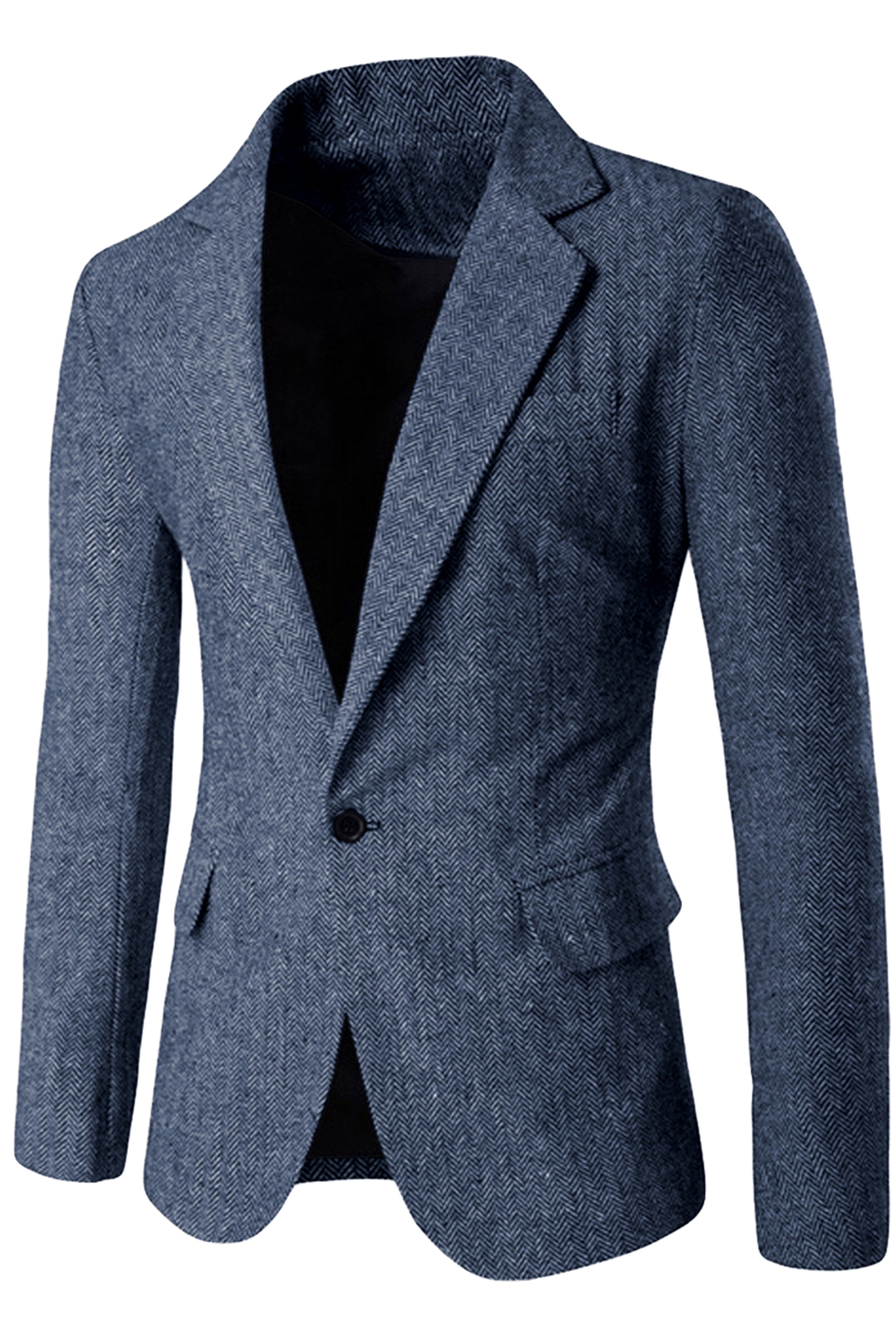 aesido Men's Single Button Blazer