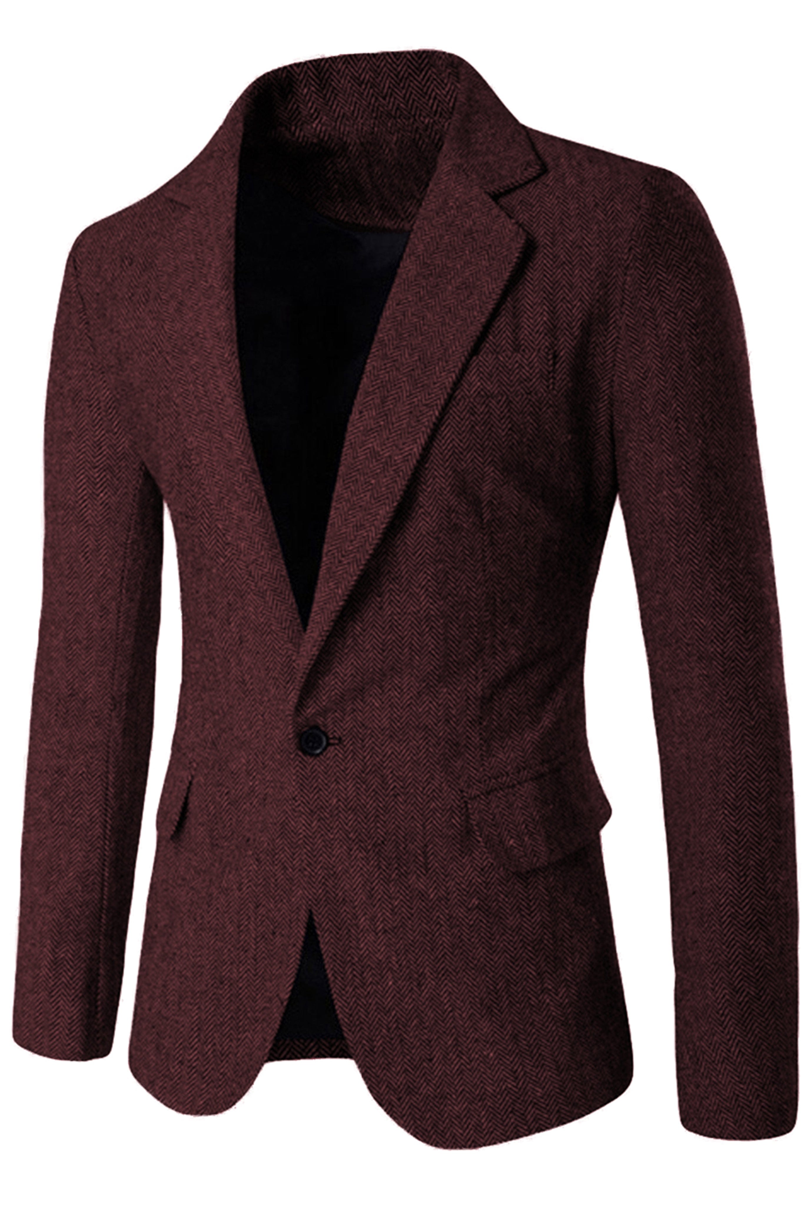 aesido Men's Single Button Blazer