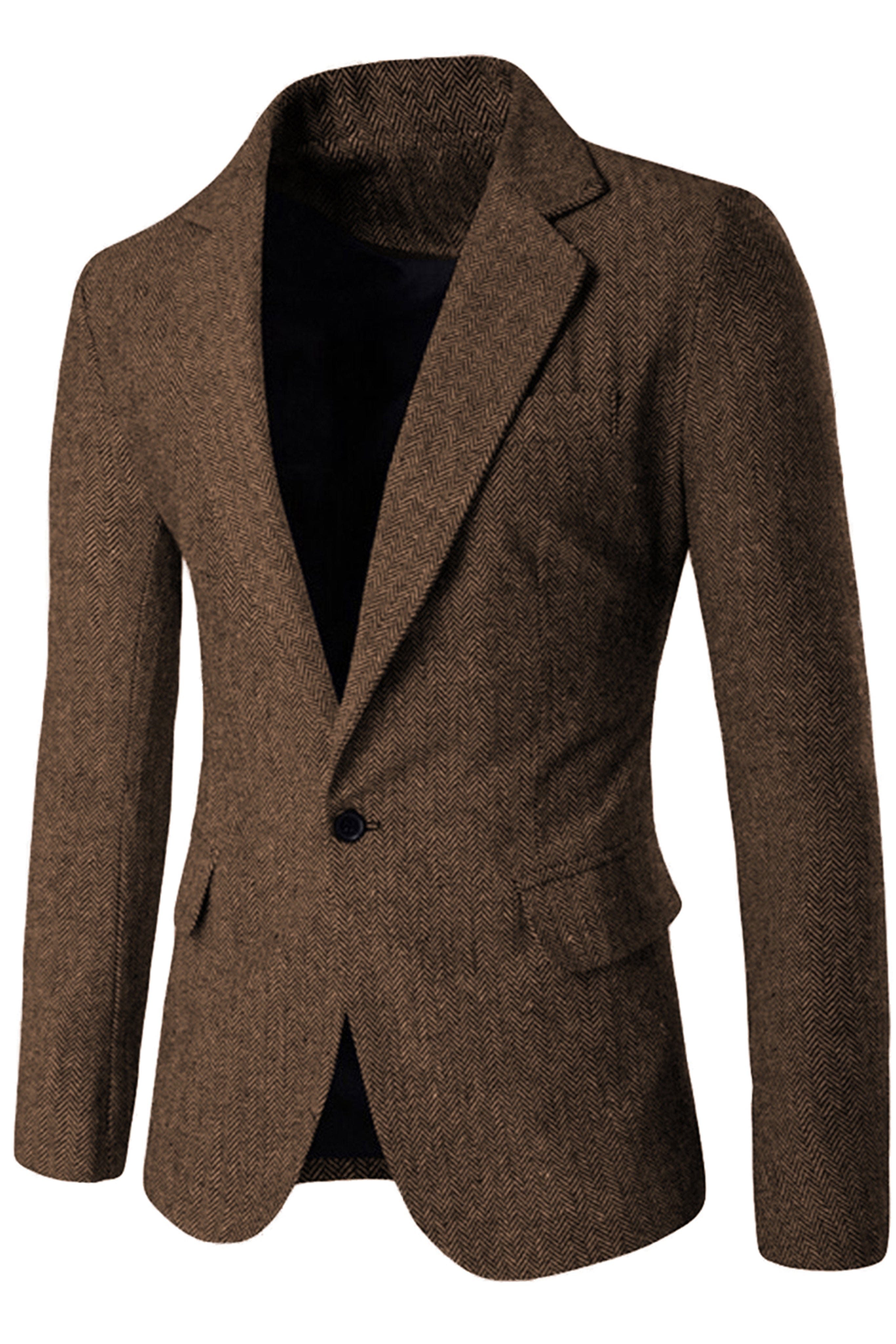 aesido Men's Single Button Blazer