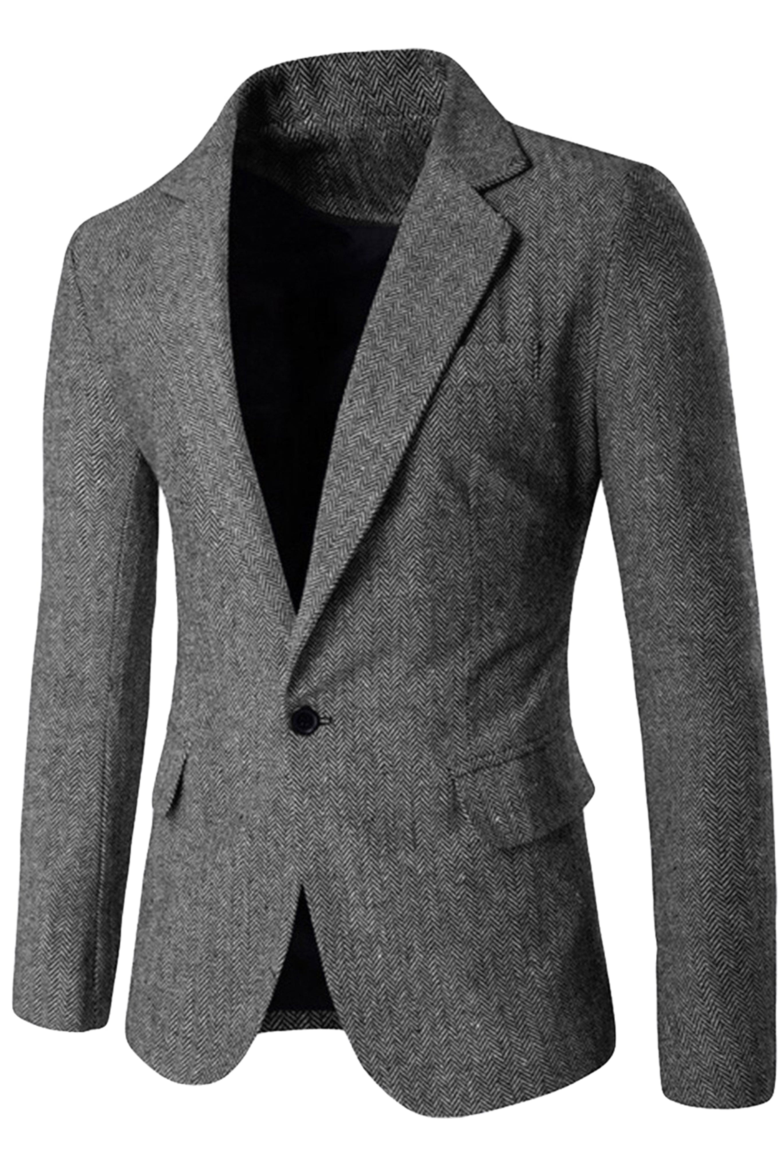 aesido Men's Single Button Blazer