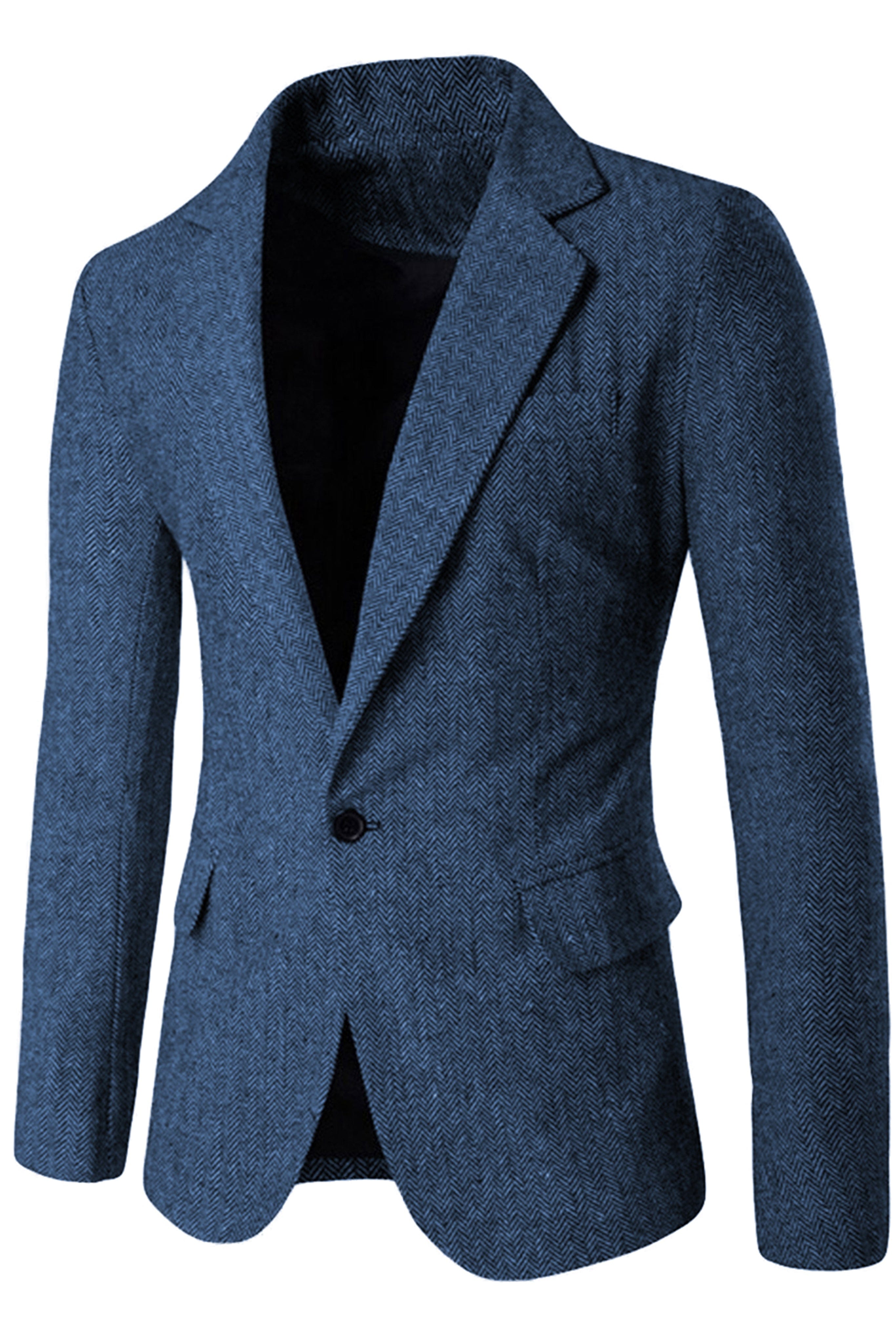 aesido Men's Single Button Blazer