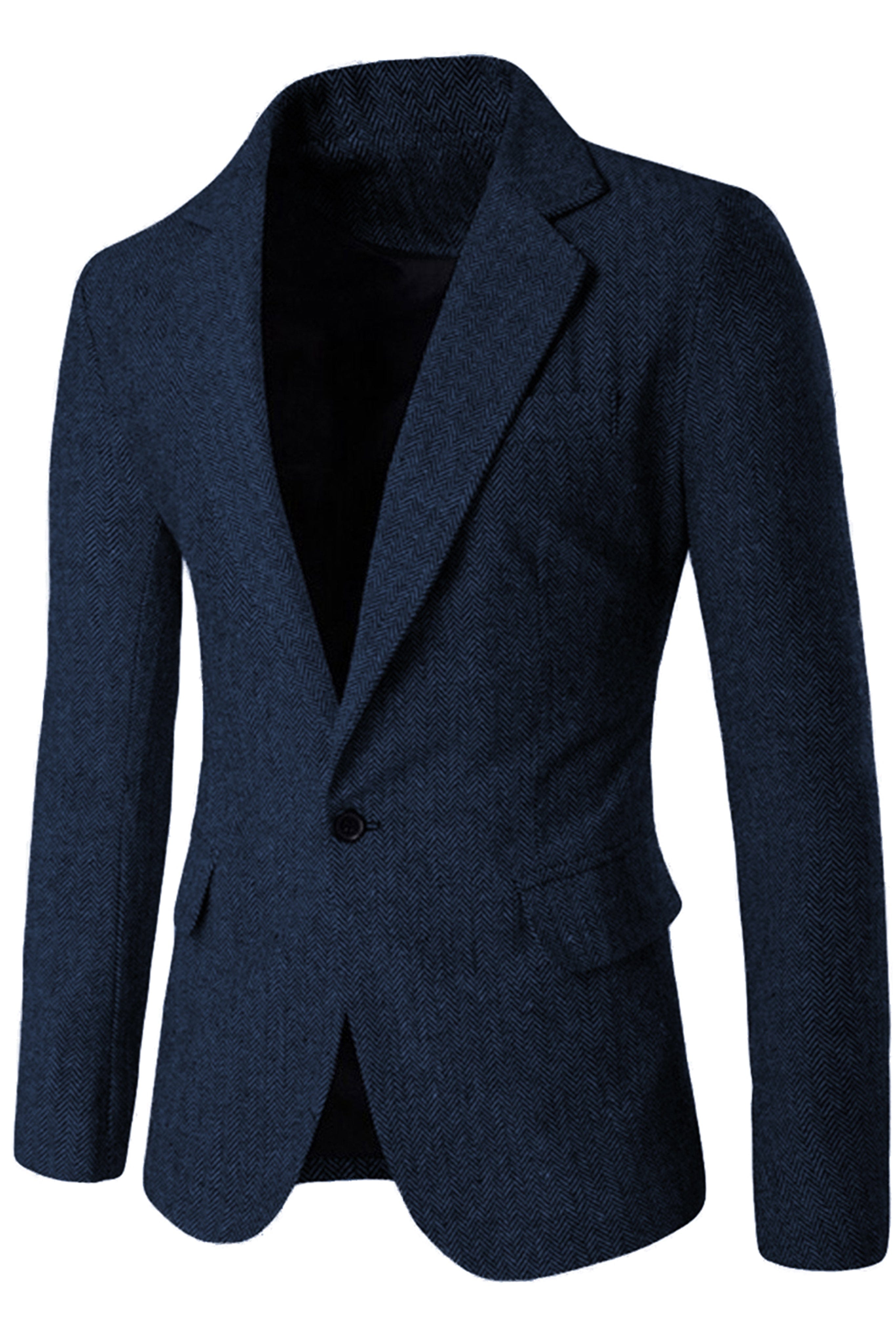 aesido Men's Single Button Blazer