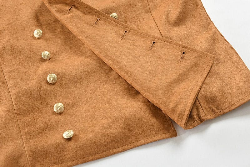 aesido Men’s Suede Double Breasted Vest – 10 Button Tailored Waistcoat