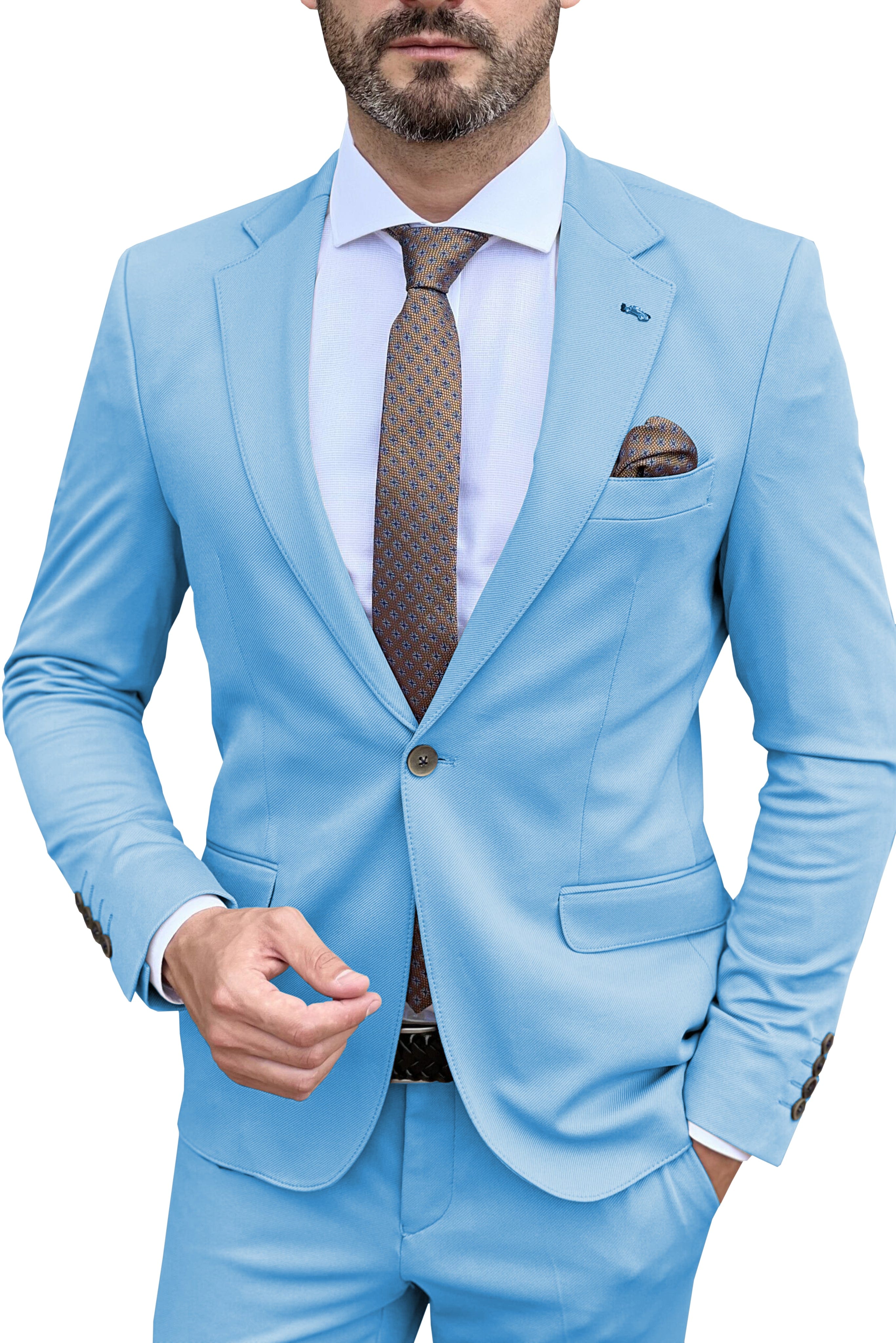 aesido Men's Suit 2 Piece Business Casual Single Button Notch Lapel Jacket (Blazer+Pants）